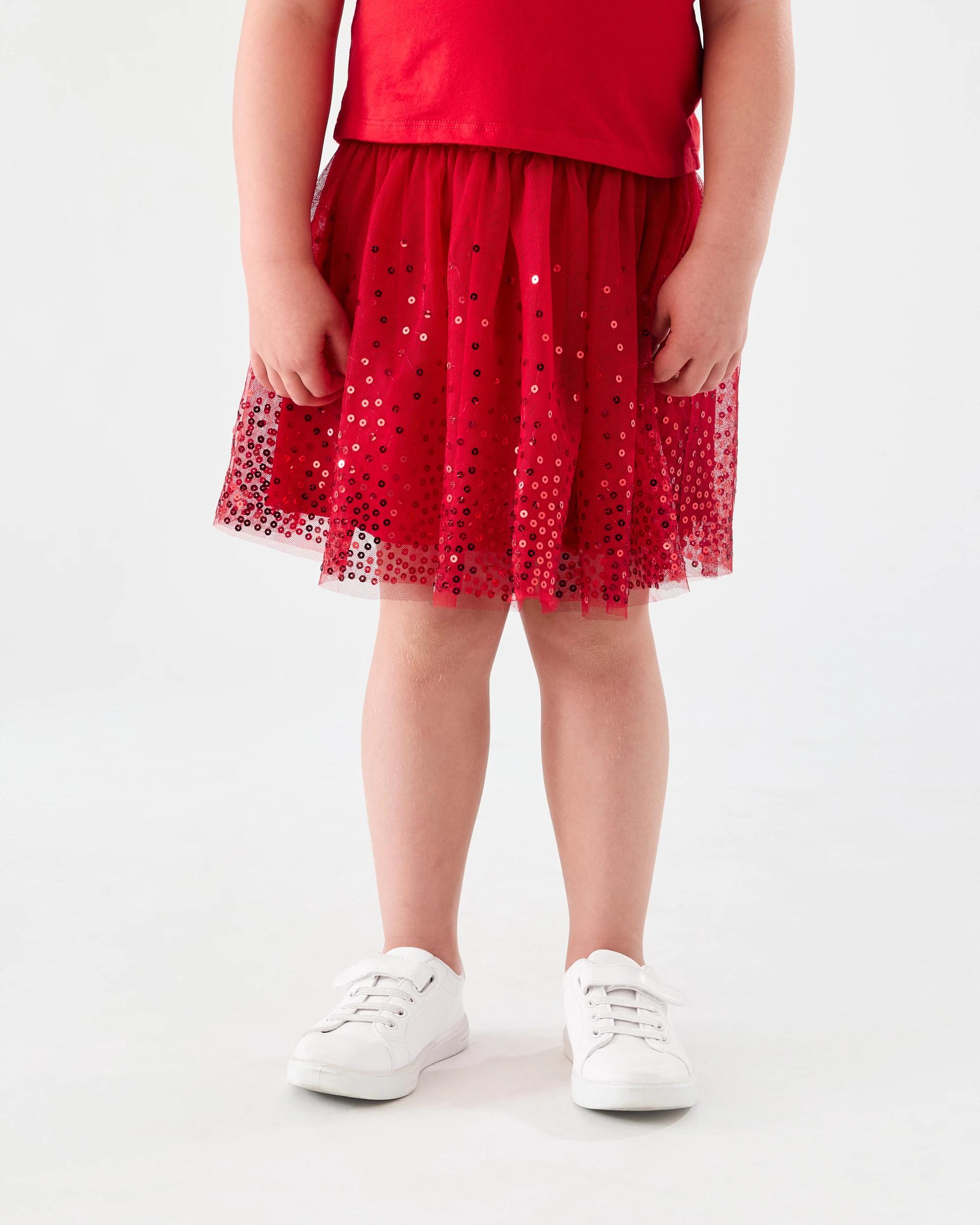 1 Christmas Sequin Tutu Skirt Strawberry, 1 of 6