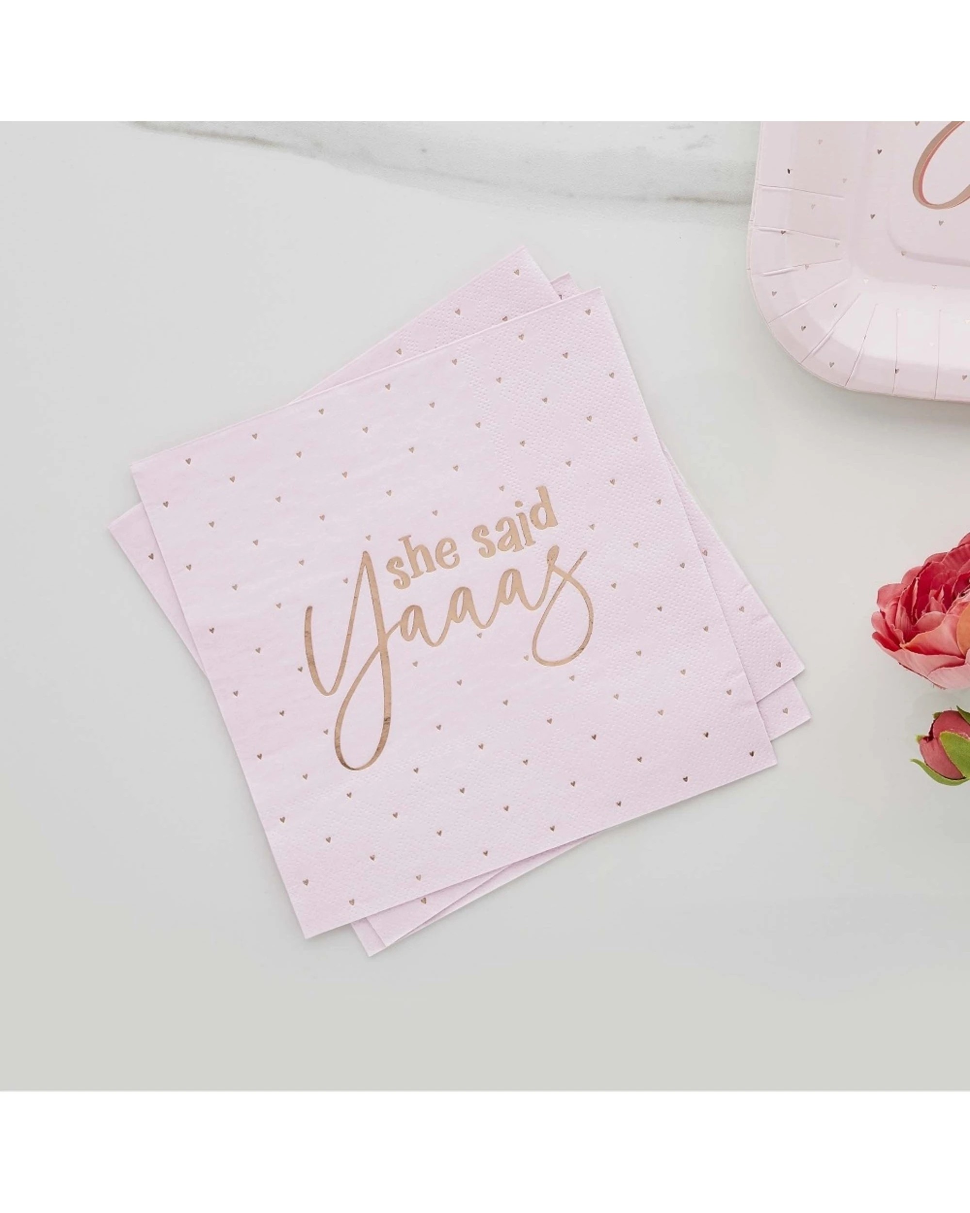 2 Anagram She Said Yaaas Napkins Set Bridal Shower Party Tableware Decoration - Pink, 2 of 2