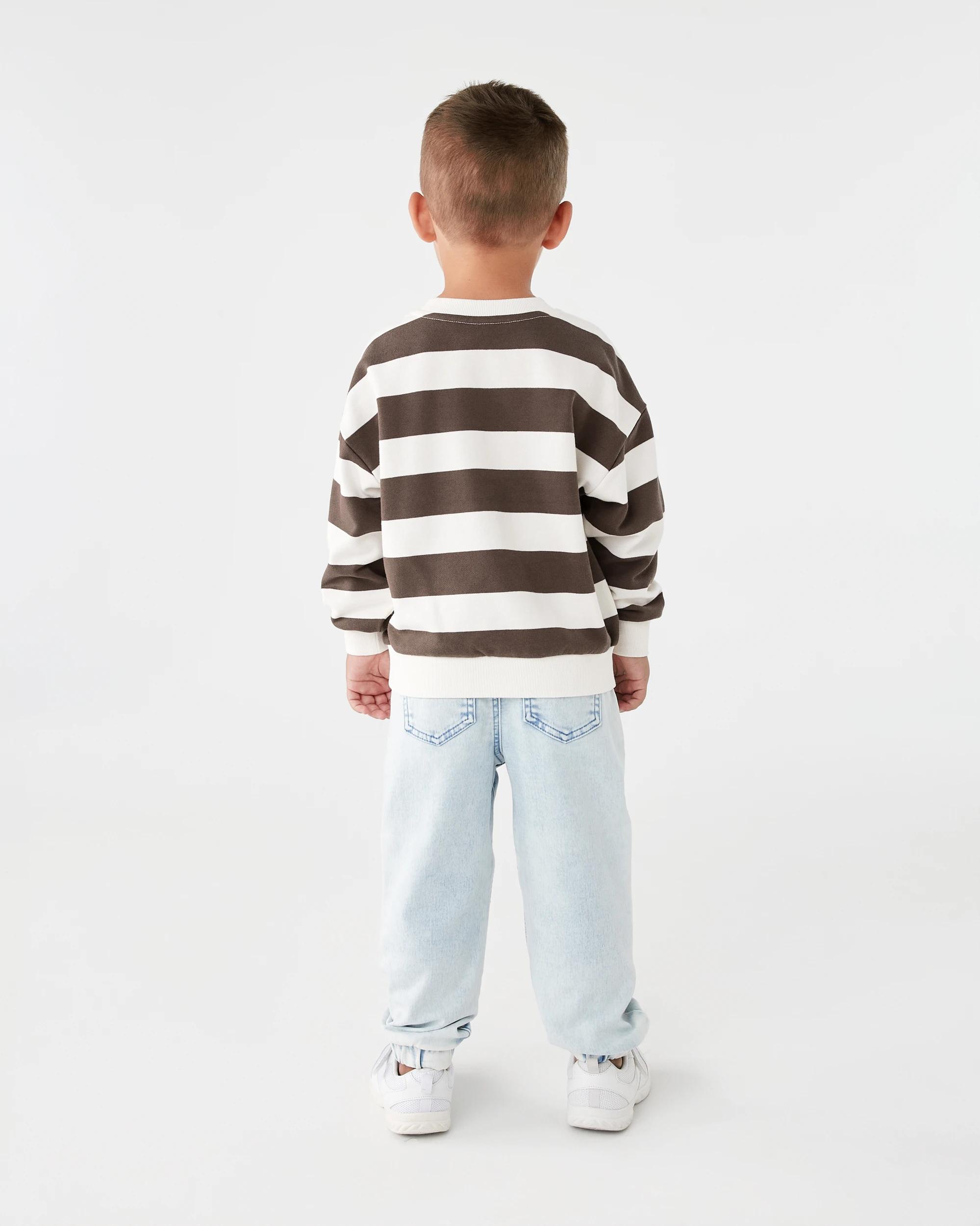 7 Oversized Stripe Crew Neck Sweatshirt Brn Sports, 7 of 7