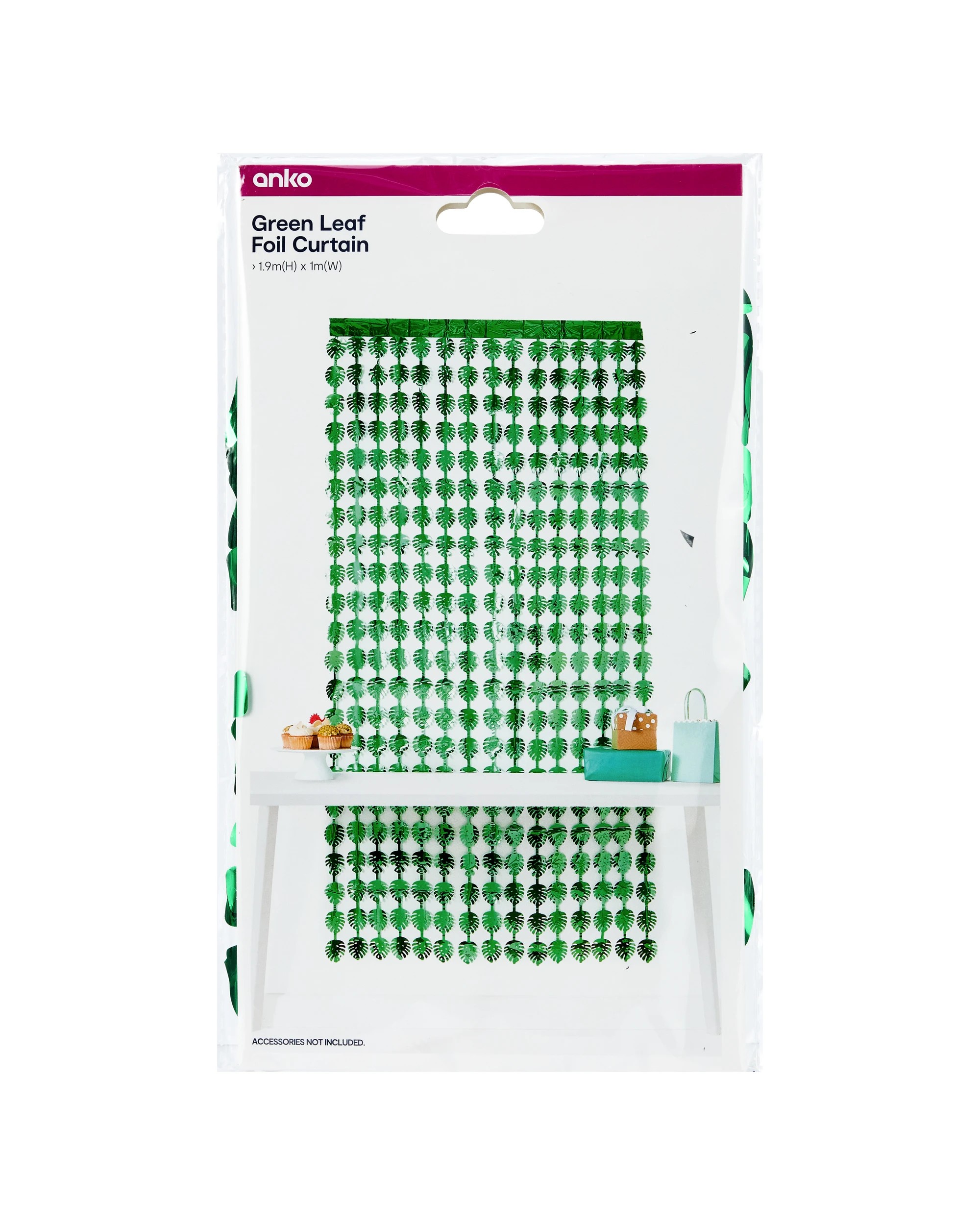 6 Green Leaf Foil Curtain, 6 of 6