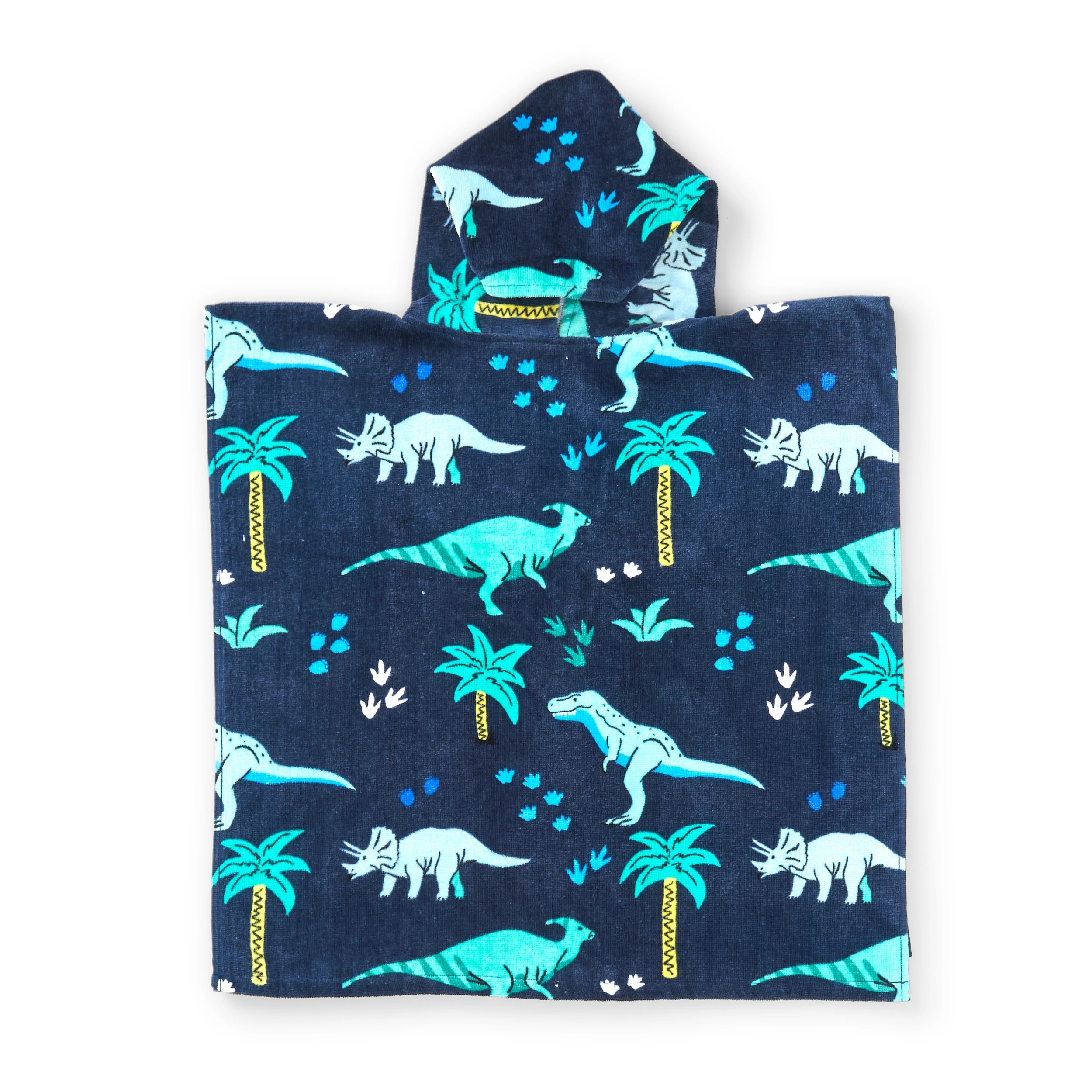 4 Kids Hooded Cotton Beach Towel - Dino, 4 of 5