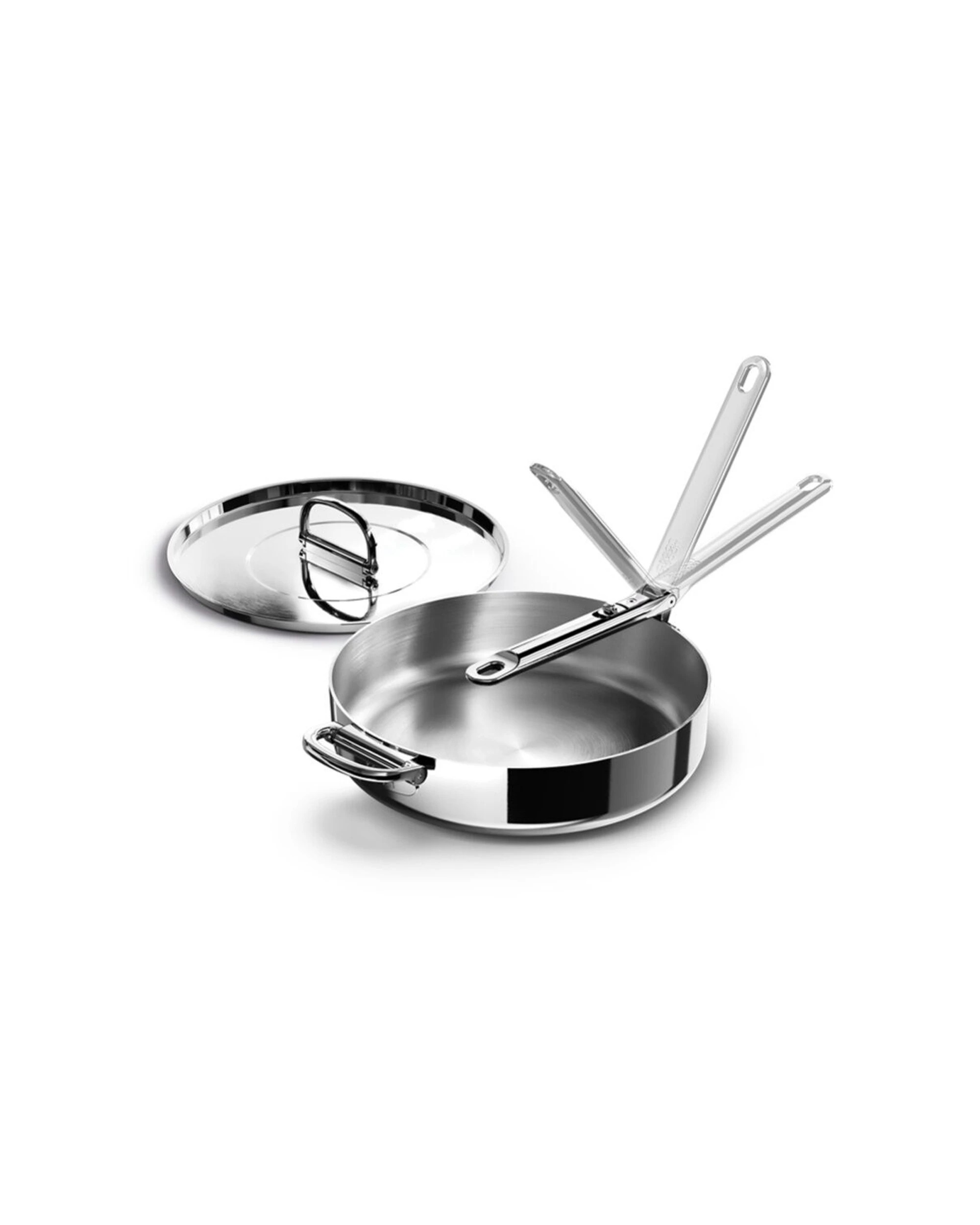 2 Joseph Joseph Space Saving 28cm Saute Pan With Lid Folding Handle Stainless Steel - Metallic, 2 of 7