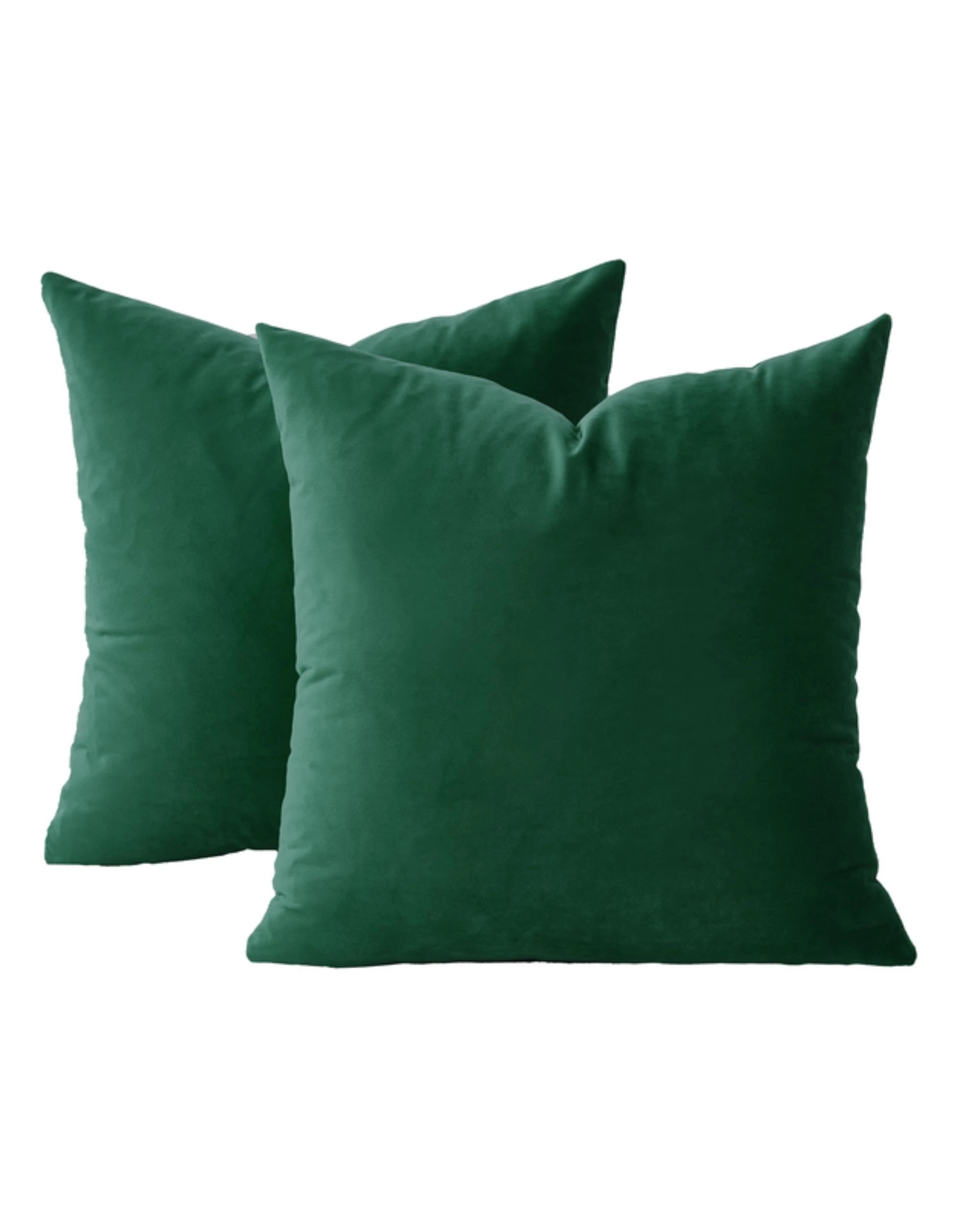 1 Gioia Casa 2-Pack Velvet European Pillowcases - Emerald Green - 65x65cm, 1 of 2
