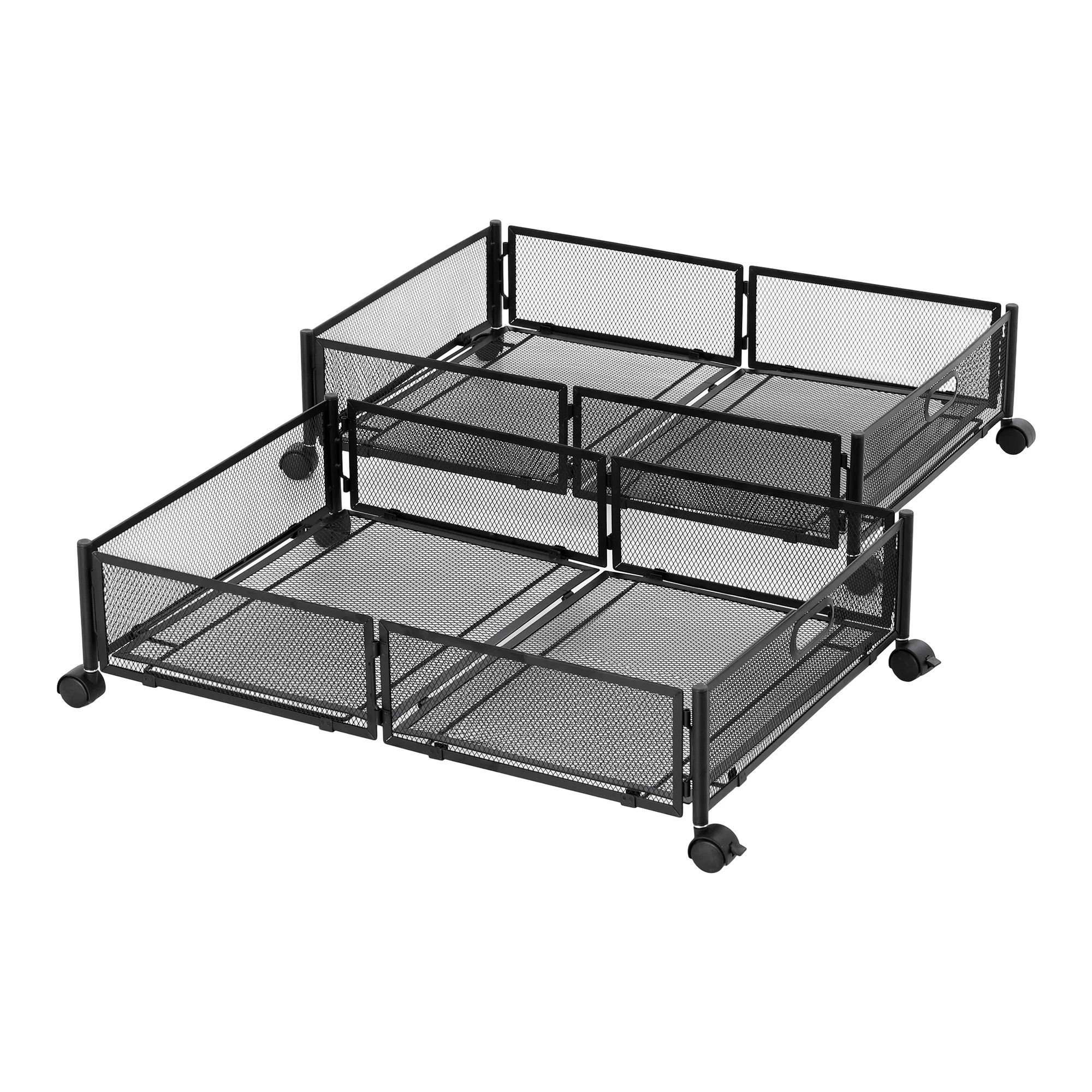 1 Artiss 2X Under Bed Storage Boxes Containers - Black, 1 of 8