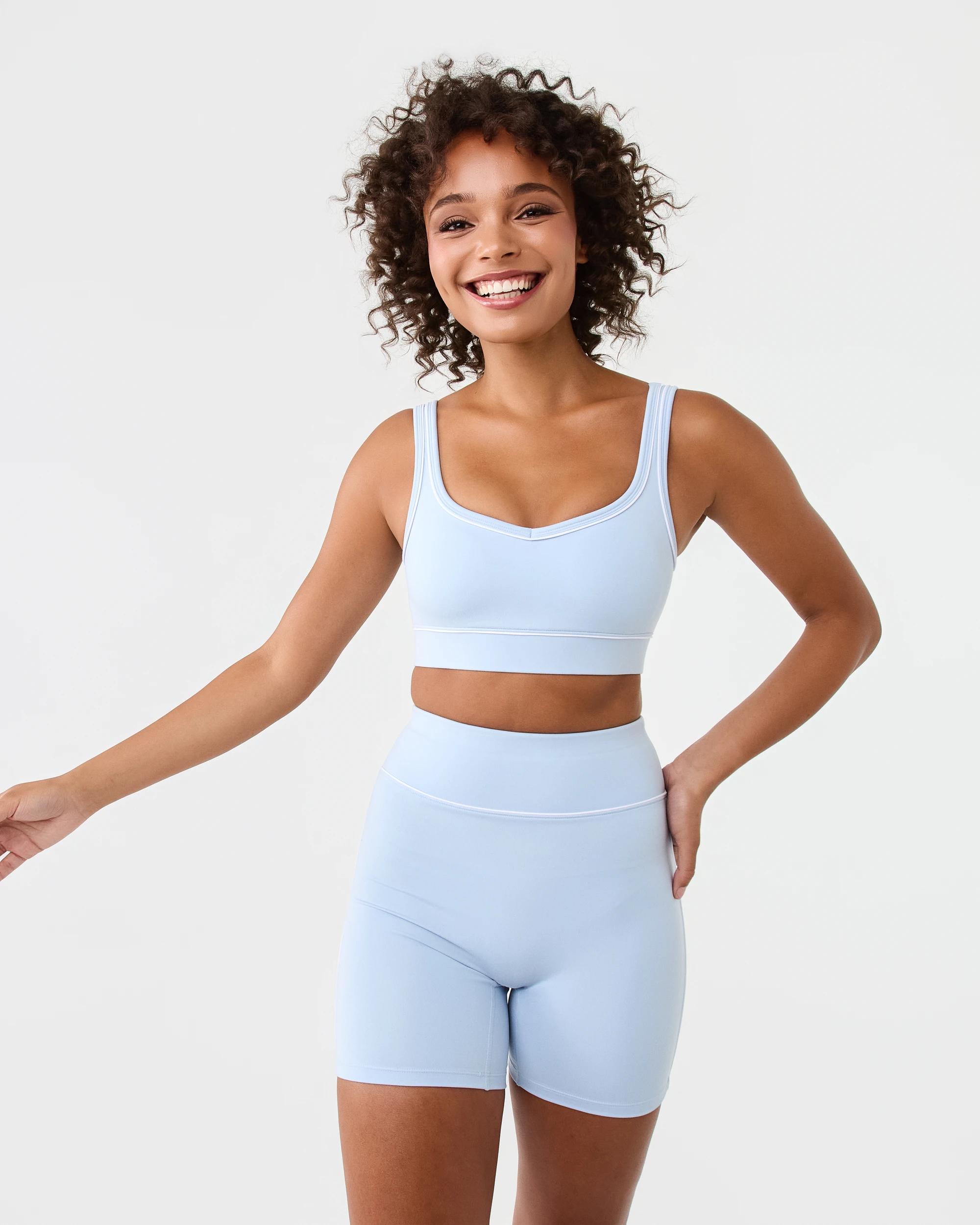 9 Active Womens Contrast Crop Top Seashell, 9 of 9