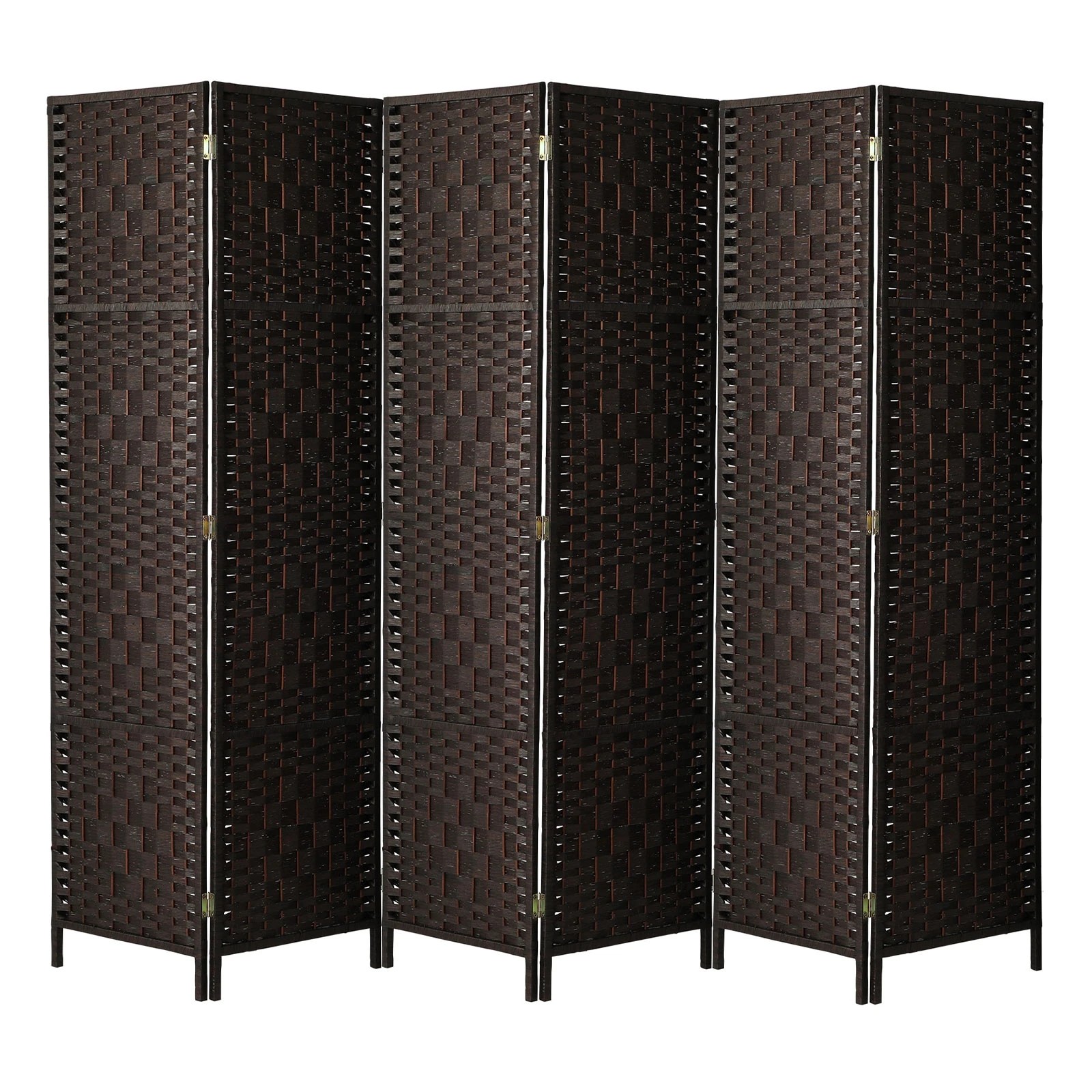8 Oikiture 6 Panel Room Divider Screen Privacy Dividers - Brown, 8 of 10