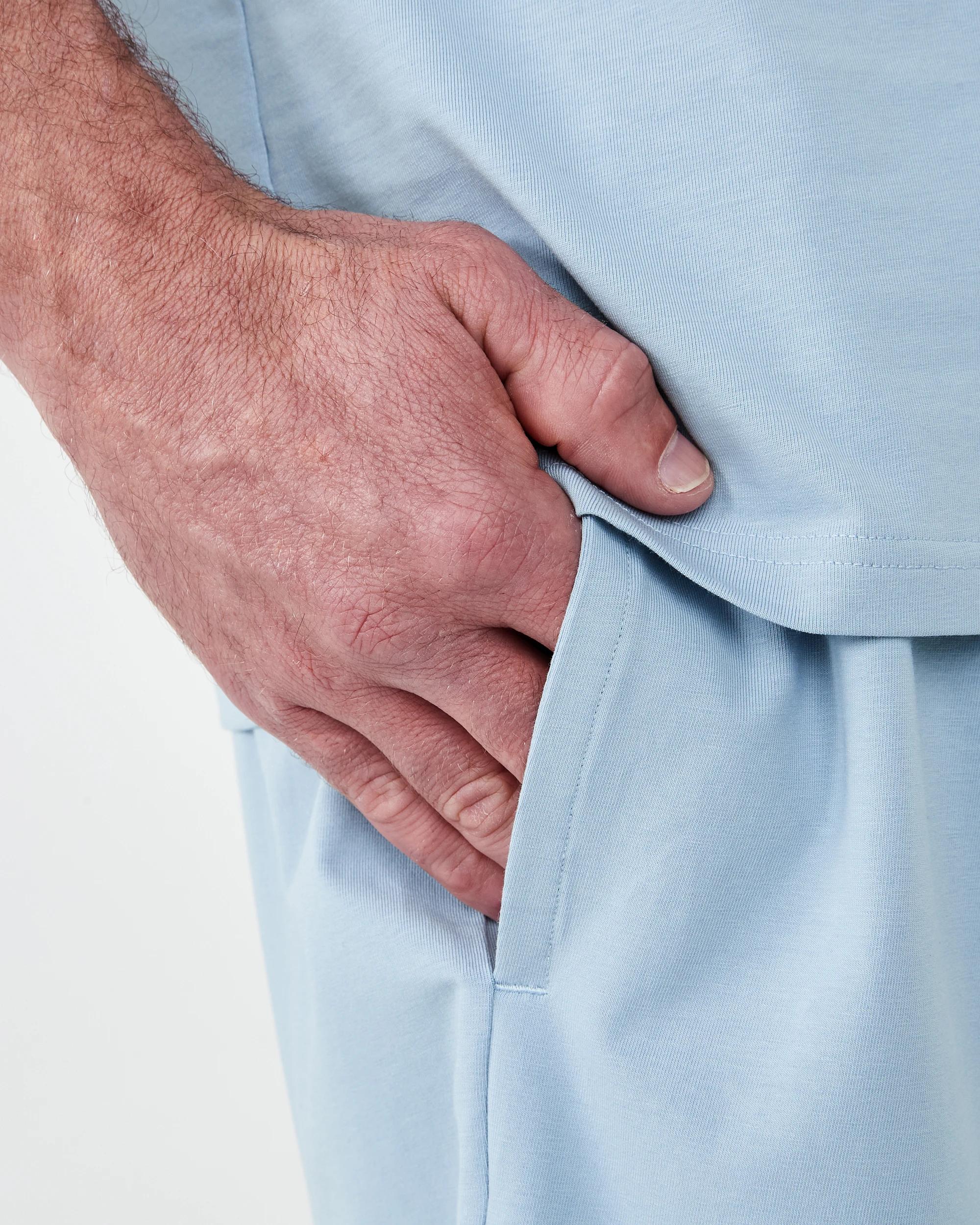 5 Cotton Elastane Sleep Shorts FOG BLUE, 5 of 7