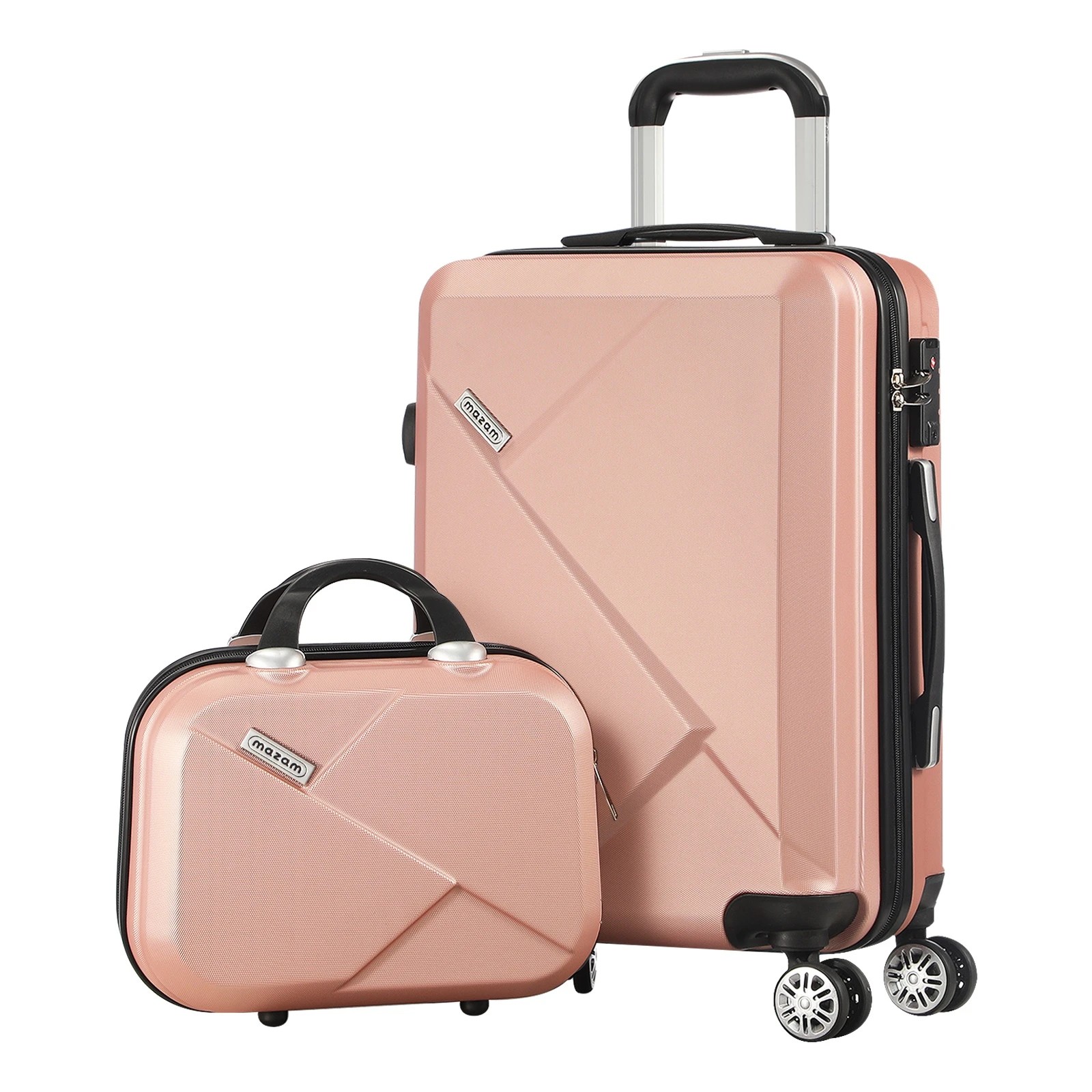 1 Mazam 2PCS Luggage Suitcase Trolley Set - Pink, 1 of 7