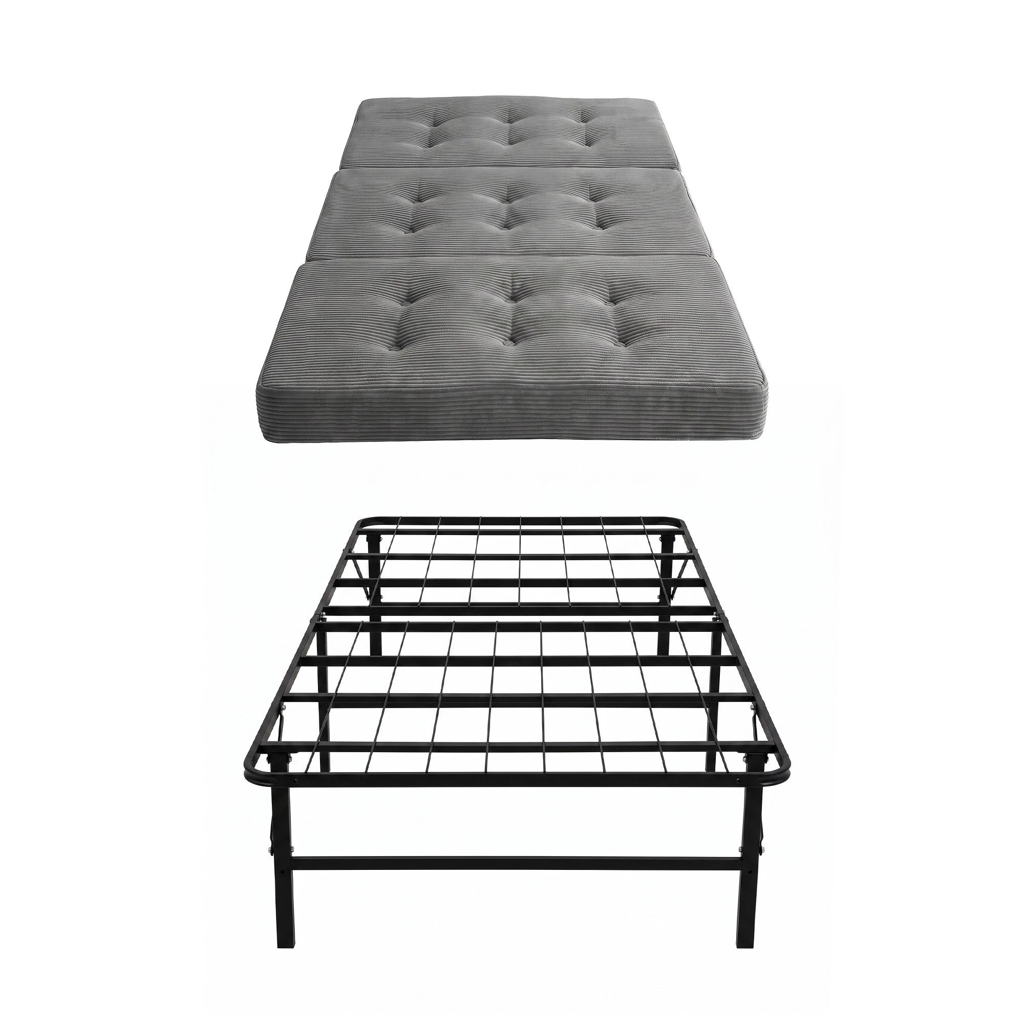 3 Giselle Bedding Folding Bed with Mattress Metal Frame Guest Bed 15cm Foam Foldable - Single Bed - Multi, 3 of 9