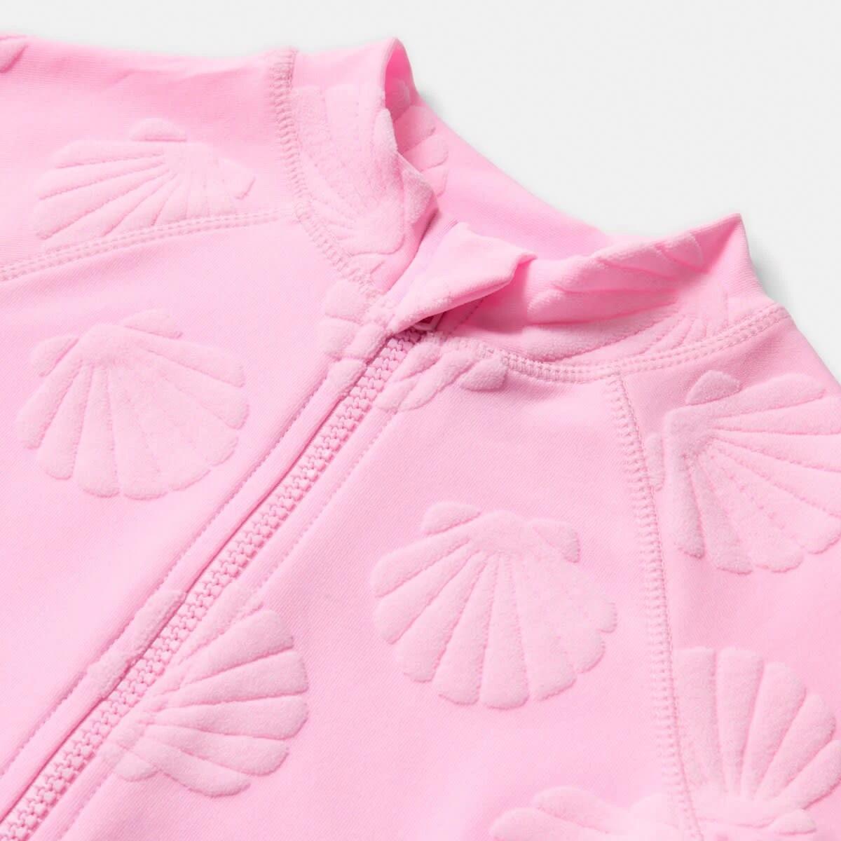 7 Long Sleeve One Piece Swimsuit Pnk Shell, 7 of 8