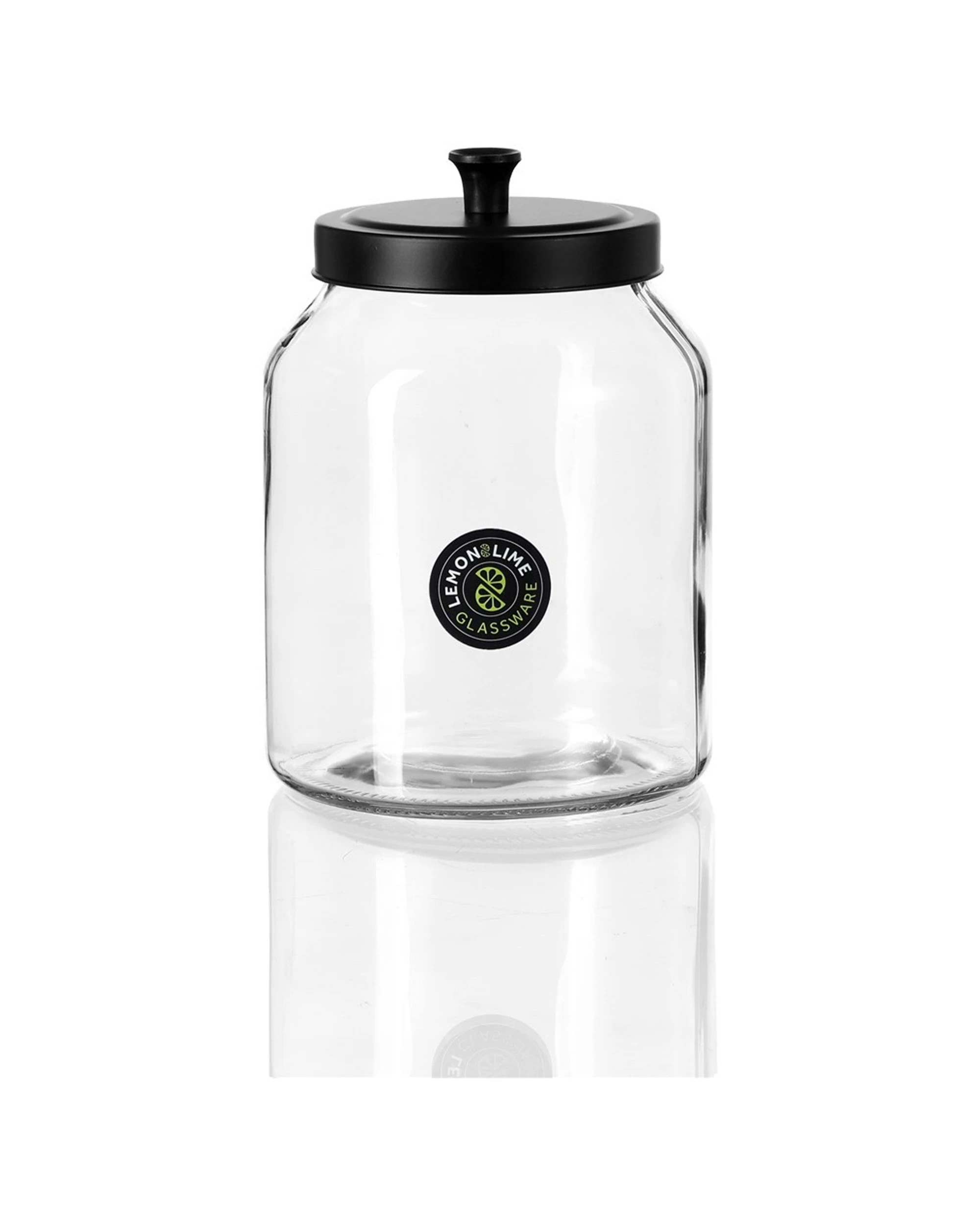 1 Lemon And Lime 3l Cosmo Glass Jar Food/storage Container/canister Kitchen/home
 - Black, 1 of 2