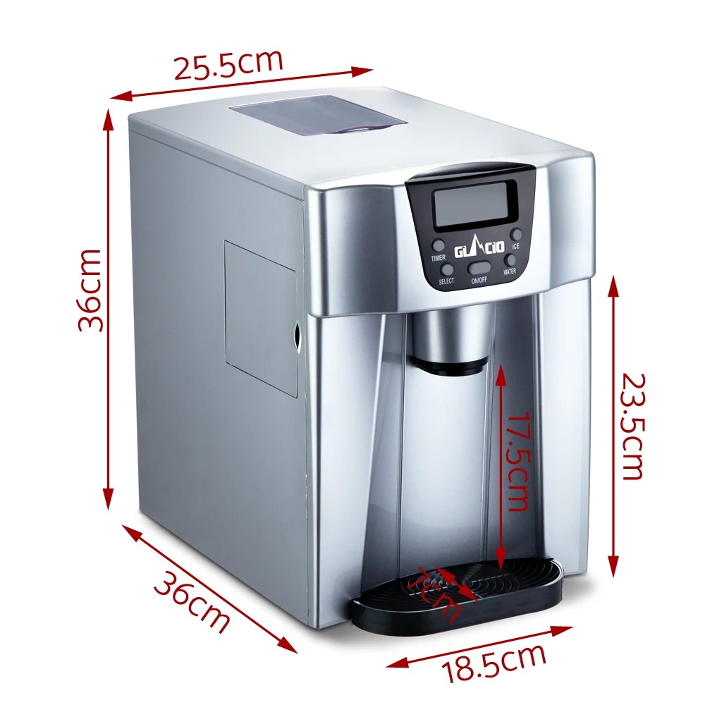 2 Devanti 12kg Ice Maker Machine with Water Dispenser - Silver, 2 of 8