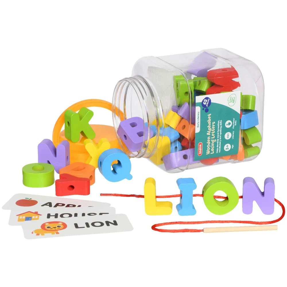 2 Kadink Wooden Alphabet Lacing Letters Jar 53 Pack, 2 of 4