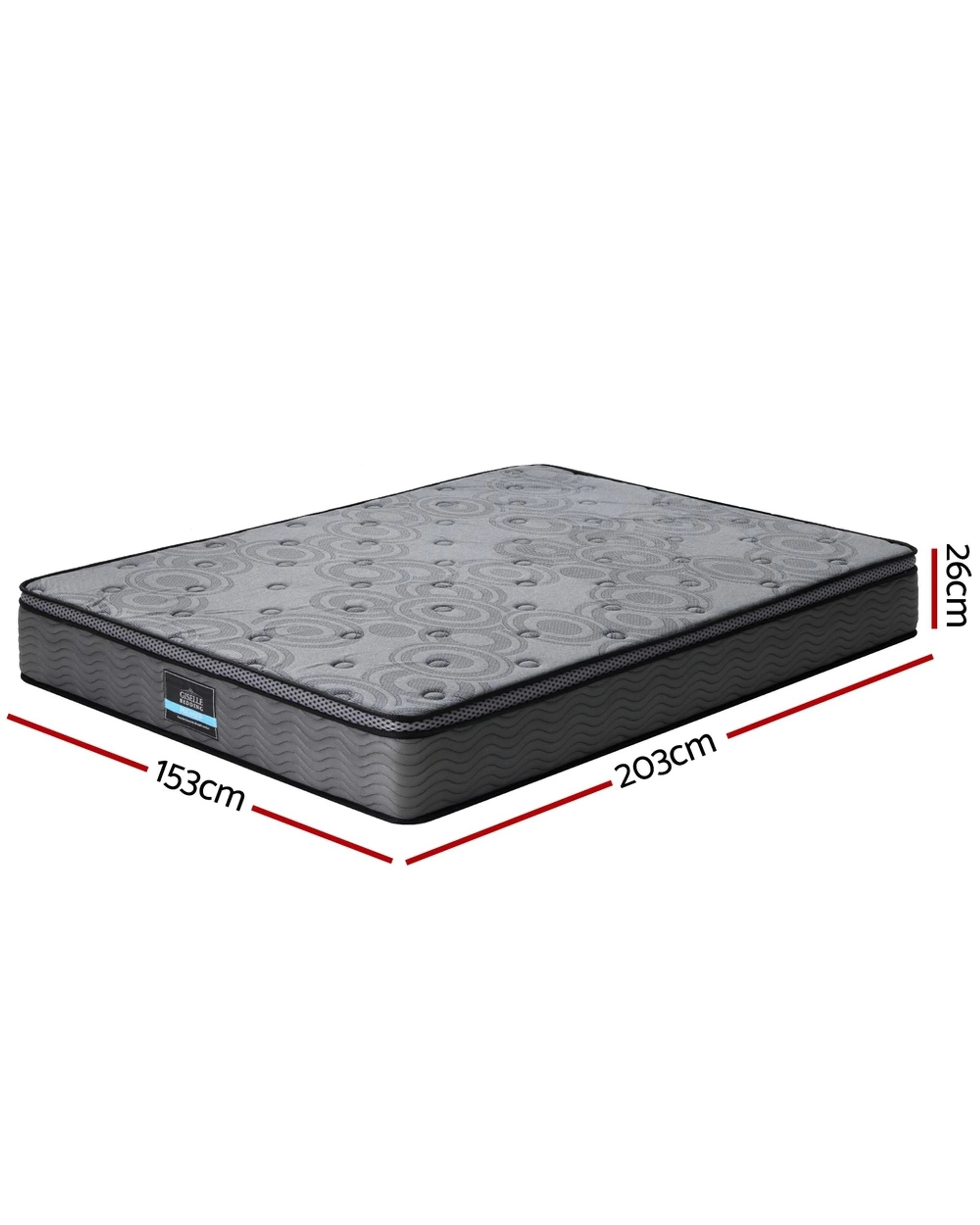 2 26cm Mattress Bed Giselle Queen - Queen Bed - Grey, 2 of 4