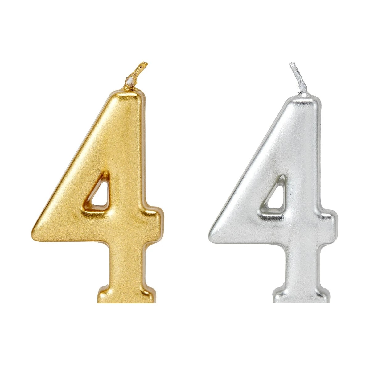 5 Metallic Candle Number 4 - Assorted, 5 of 6