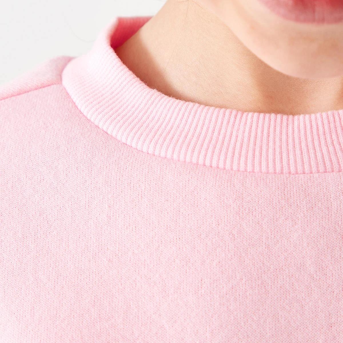 4 Basic Crew Neck Sweatshirt Light Pink, 4 of 9