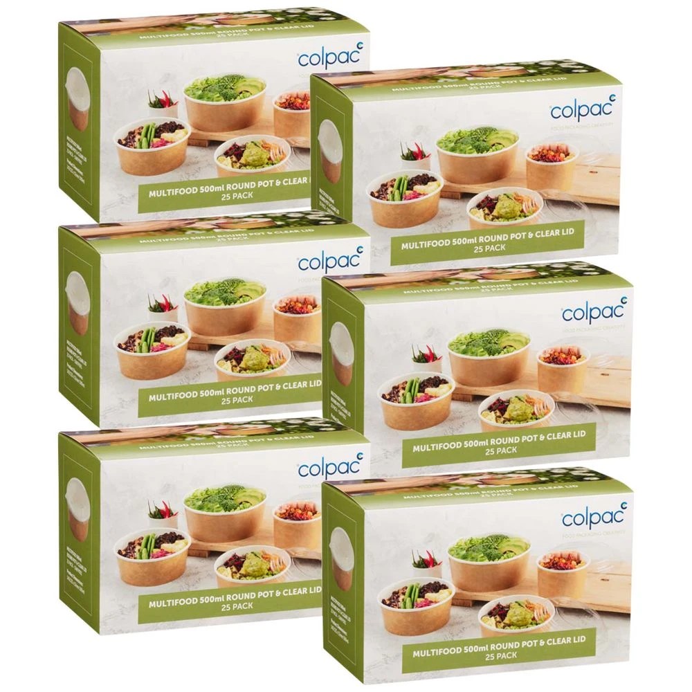 1 Colpac Multifood Round Pot and Lid 500ml 150 Pack, 1 of 2
