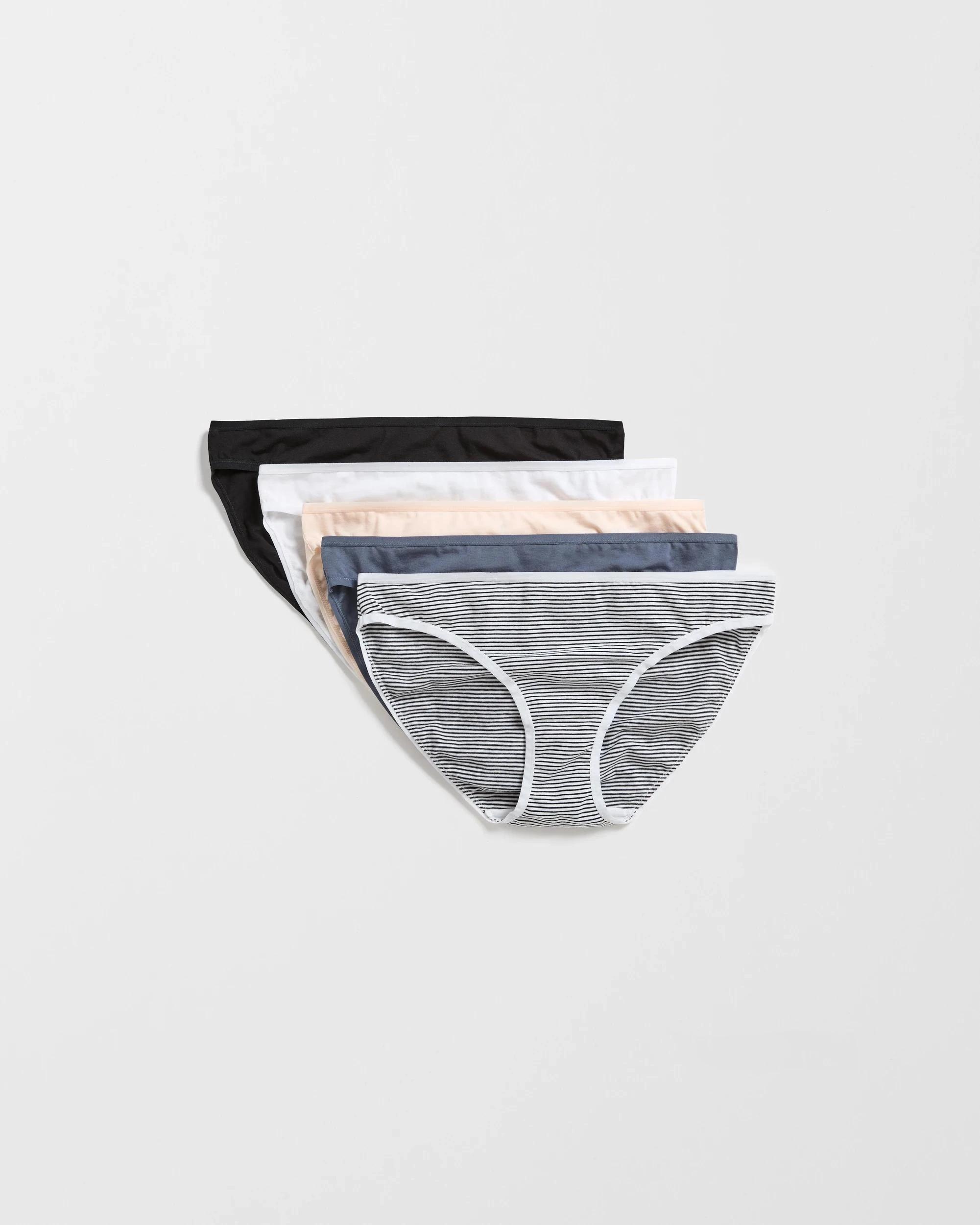 1 Target Woman Womens Australian Cotton Blend Bikini Briefs 5 Pack MONO NEUTRAL, 1 of 4