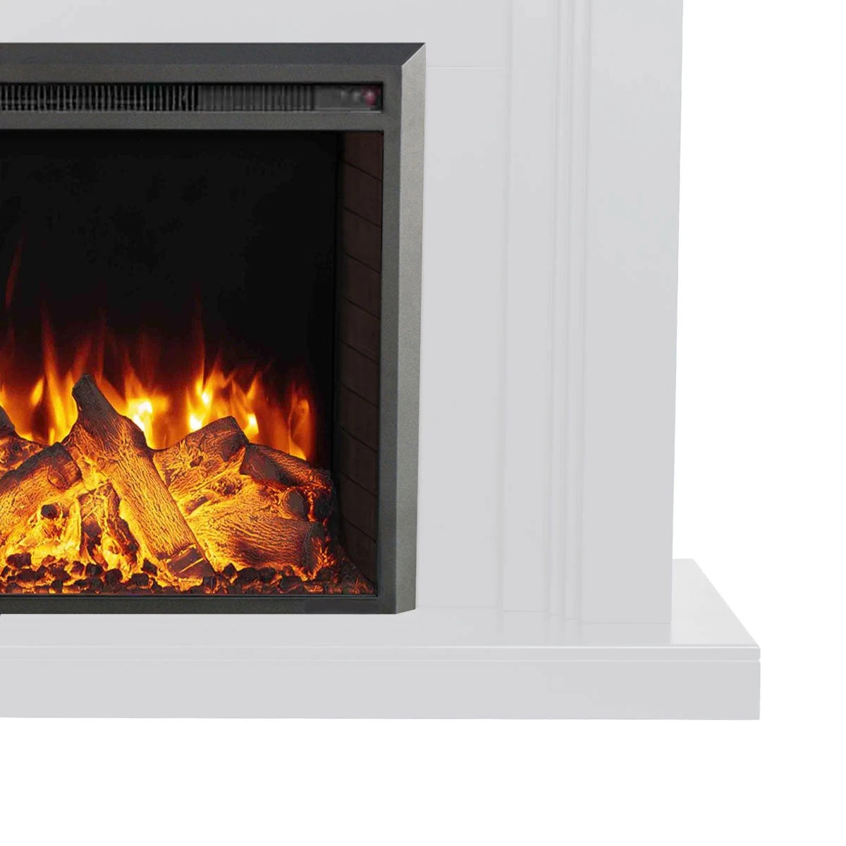 5 Moda Living Kingsley Electric Fireplace Heater White Mantel Suite with Starlight Insert - White, 5 of 5