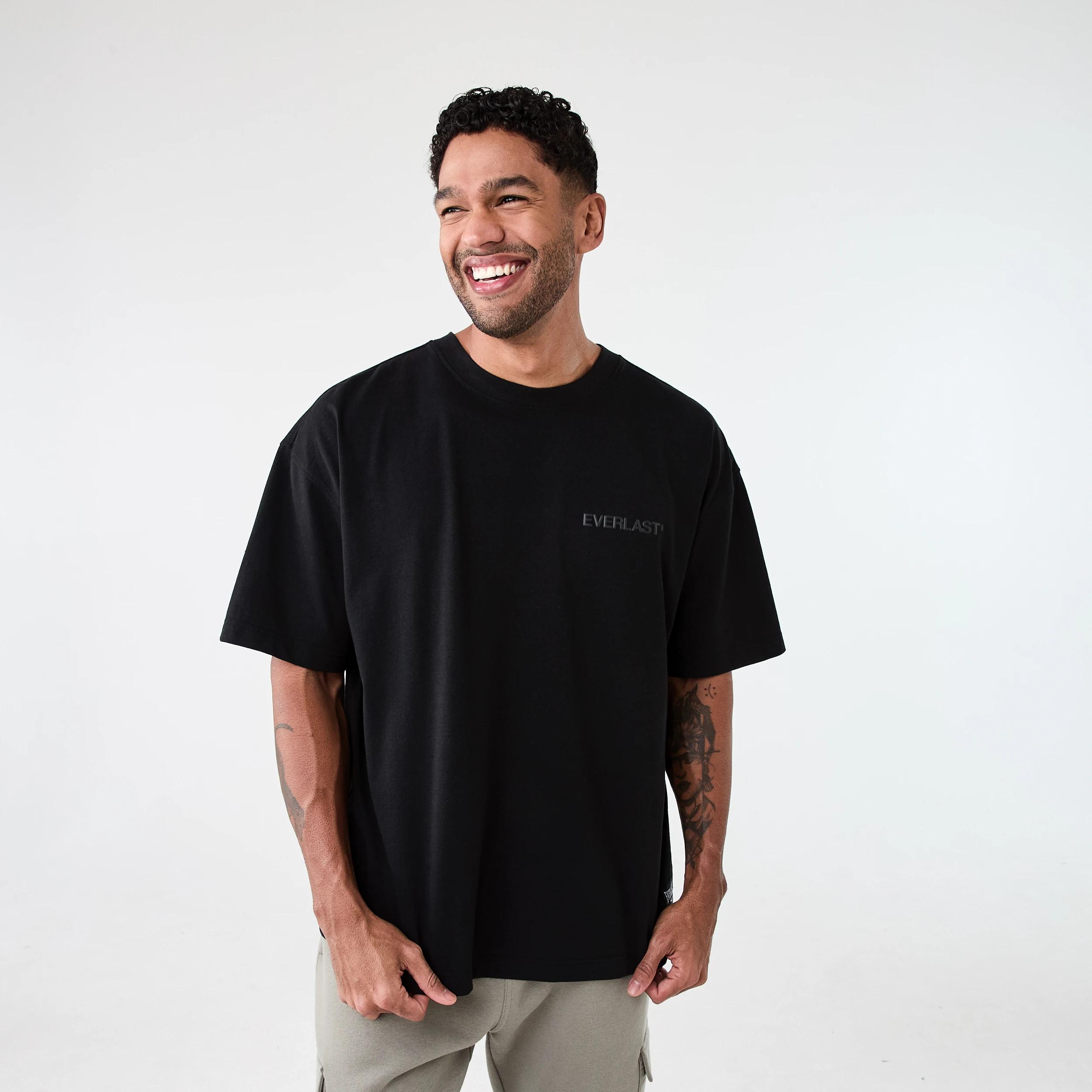 1 Everlast Mens Athletic Crew Neck T-shirt EVERLAST BLACK, 1 of 8