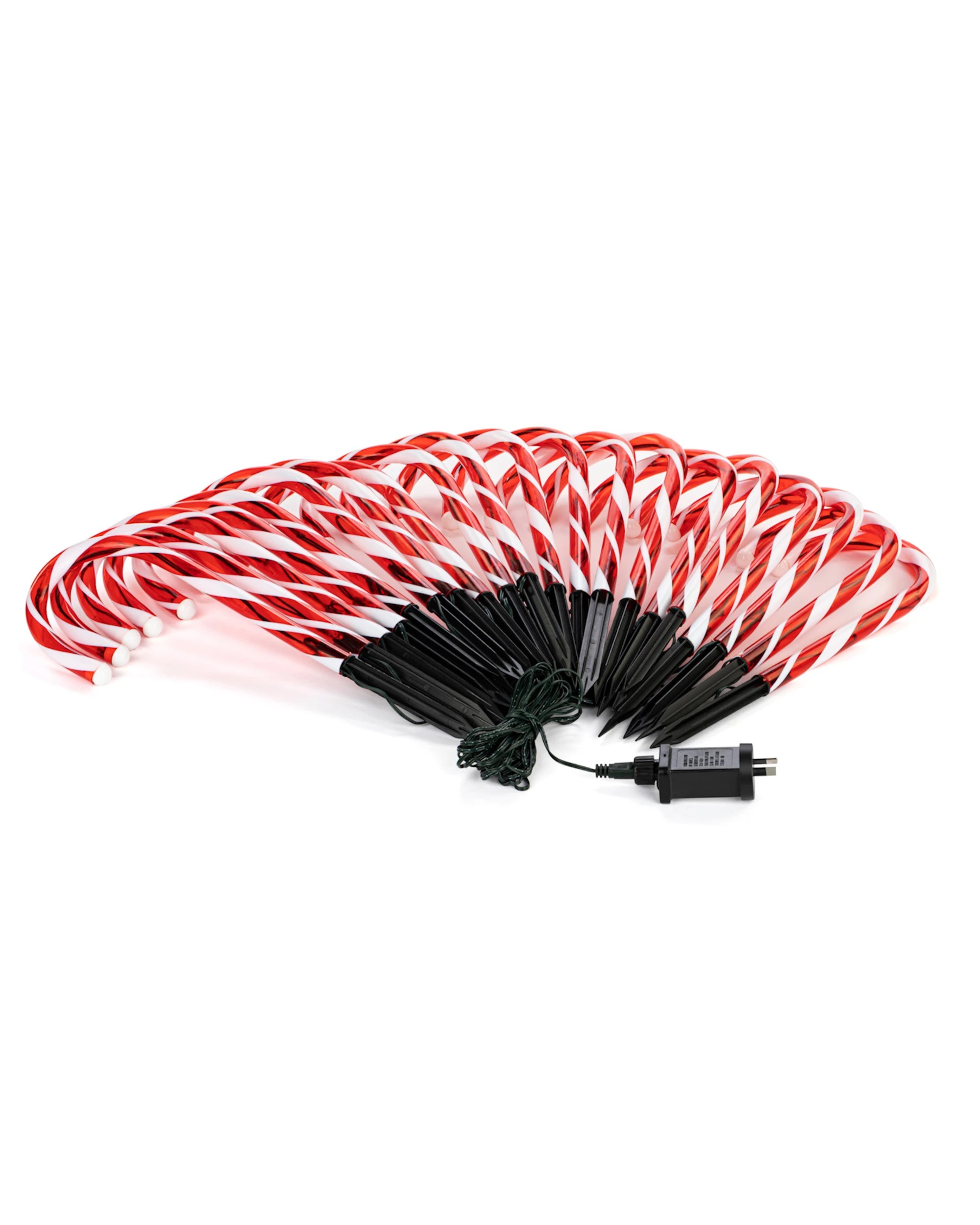 2 Festive Magic 20 Flashing Christmas Candy Cane LED Lights - Red and White, 2 of 3