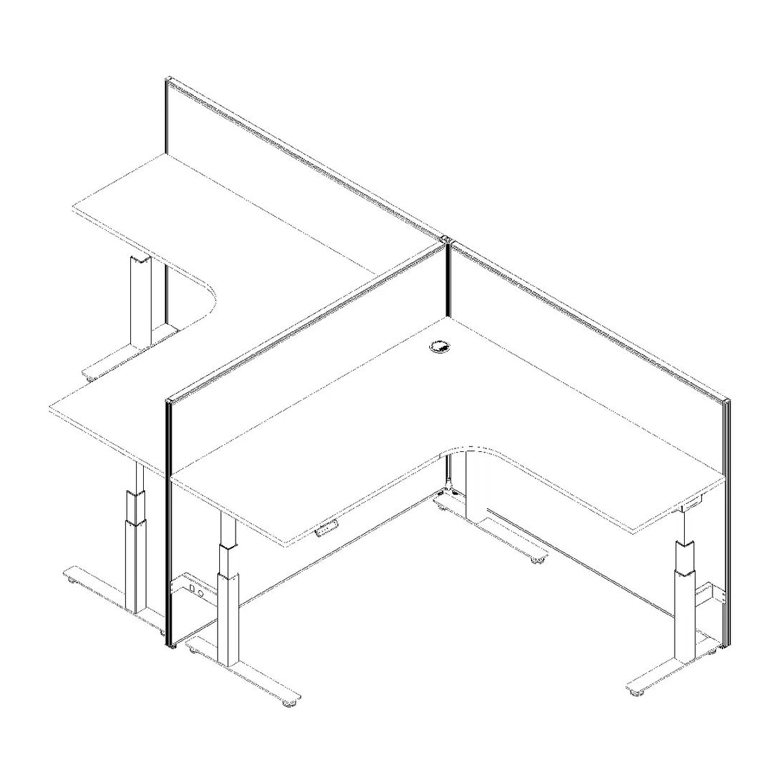 8 Stilford Screen 1200 W x 1250 H mm White Frame Grey Fabric, 8 of 10