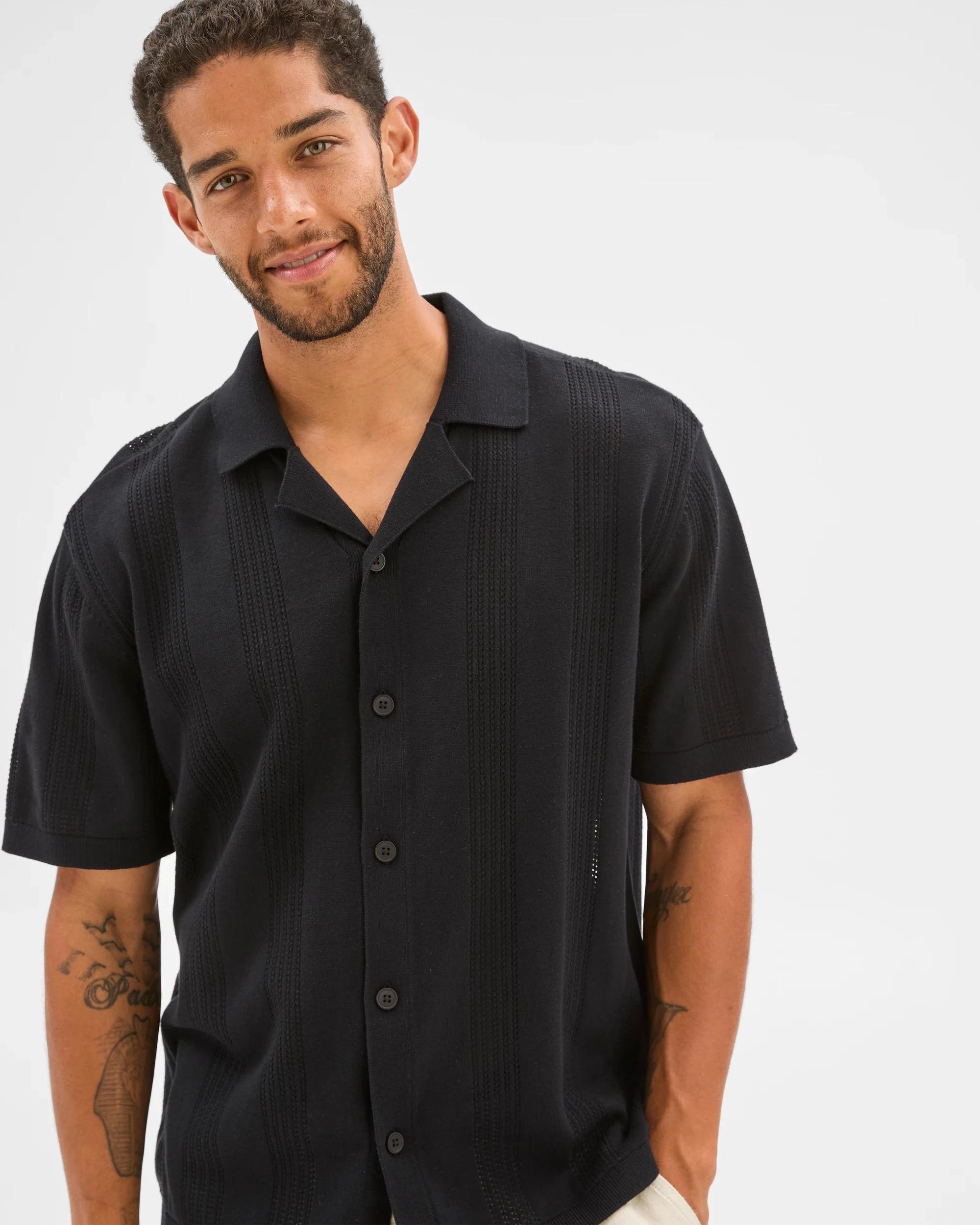 4 Target Australian Cotton Knitted Shirt BLACK, 4 of 6