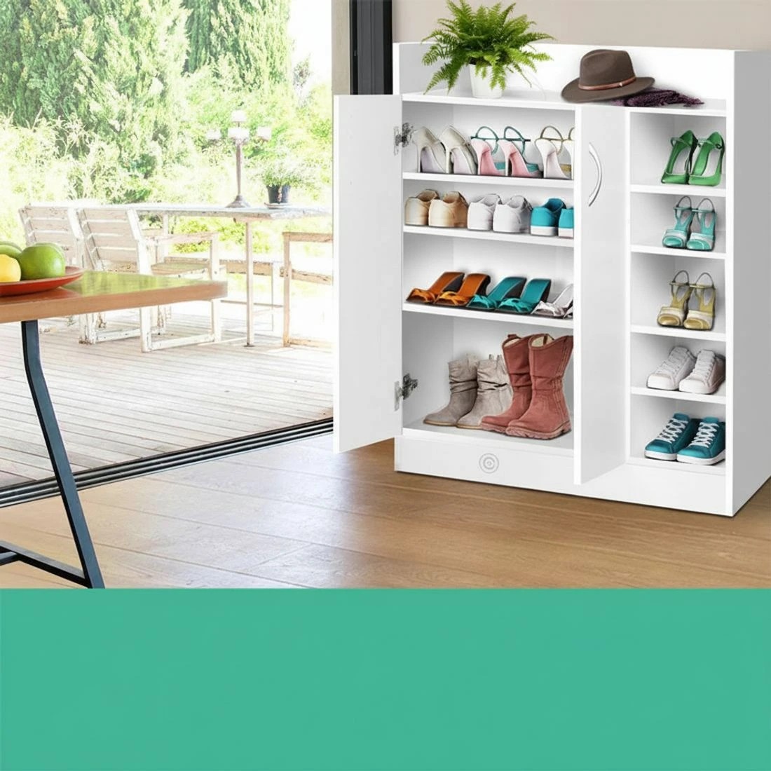 6 Artiss Shoe Rack Cabinet 21 Pairs Adjustable Shelves - White, 6 of 10