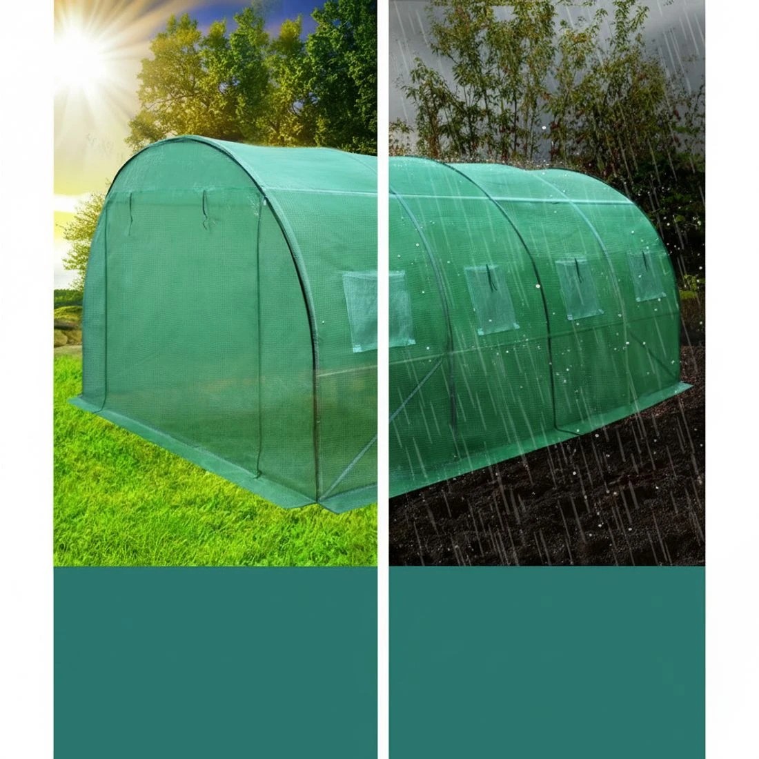 4 Green Fingers Greenhouse Walk in Green House Tunnel Plant Garden Shed Dome - Green, 4 of 6