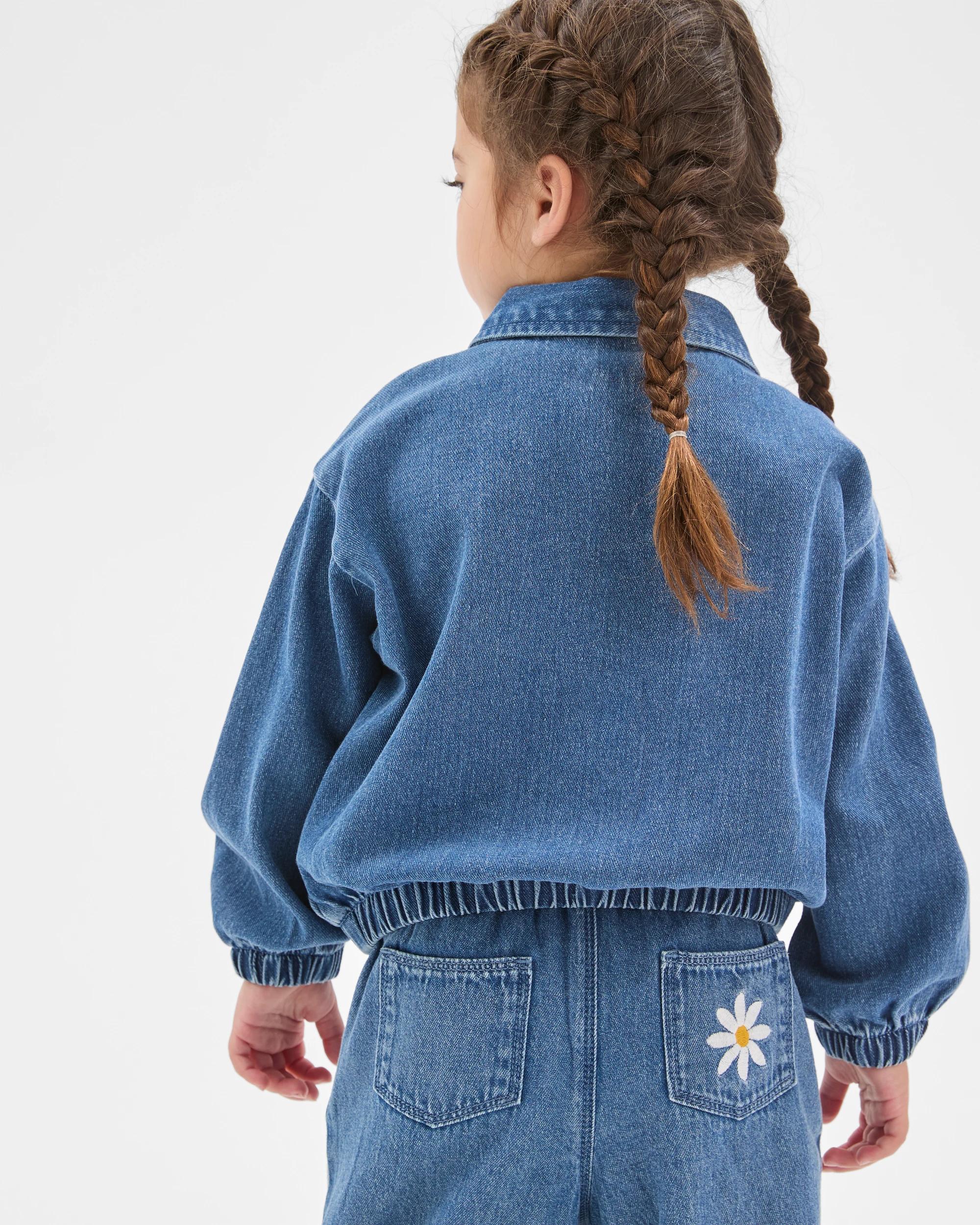 4 Target Kids Embroidered Denim Jacket BLUE WASH, 4 of 6