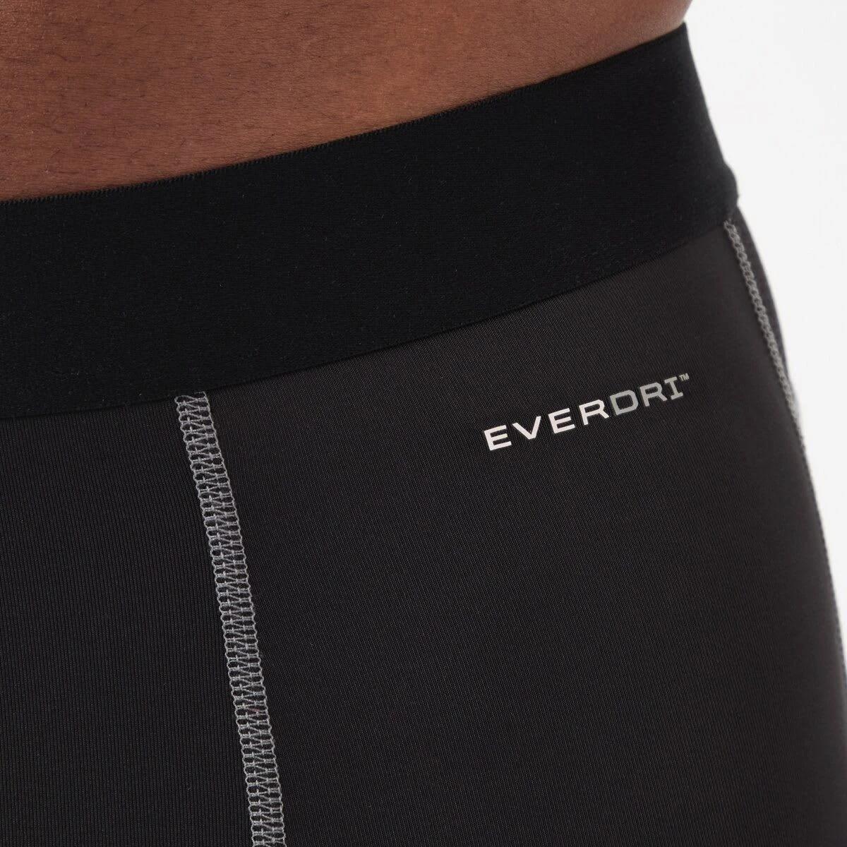 5 Everlast Mens Long Leg Performance Trunks Blk Silver, 5 of 6