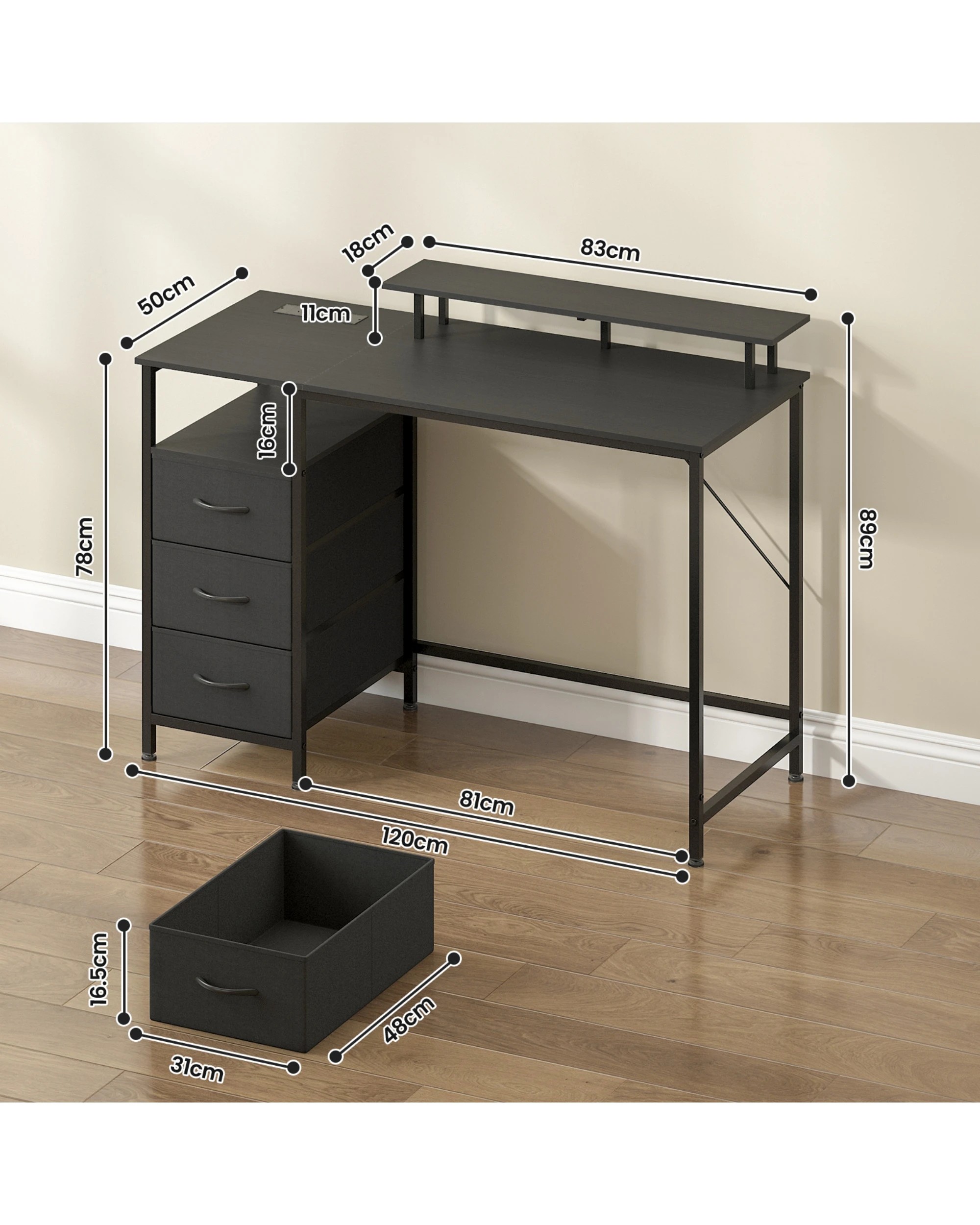 4 Advwin 120cm Computer Desk Reversible Gaming Desk Computer Table Gaming Table Study Desk for Home Office Workstation, 4 of 9