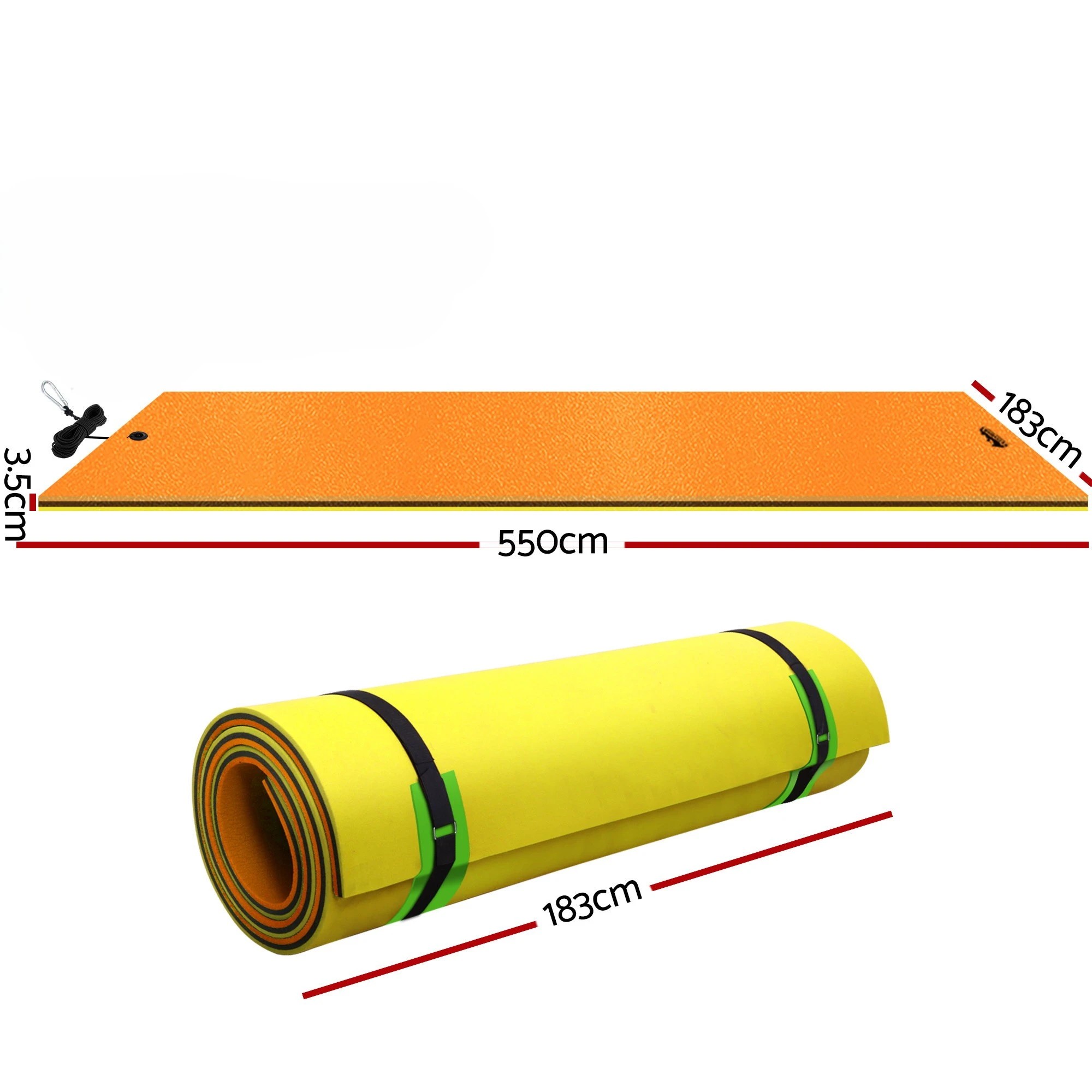 2 Weisshorn Floating Water Mat 5.5x1.8m Foam Pad Swimming Pool Island - Multi, 2 of 7