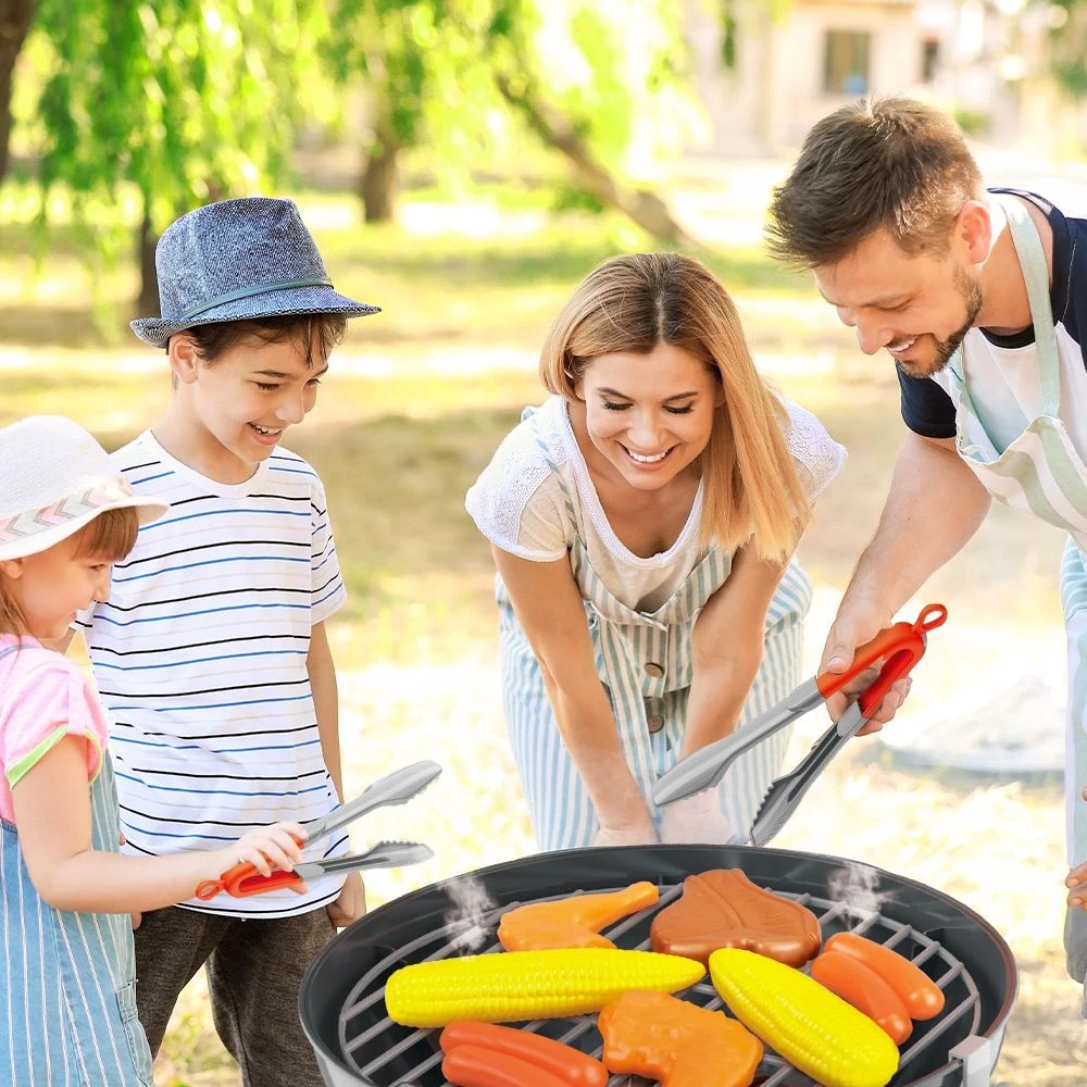 3 AUSWAY Kids Pretend BBQ Grill Barbeque Playset Toy Set, 3 of 6