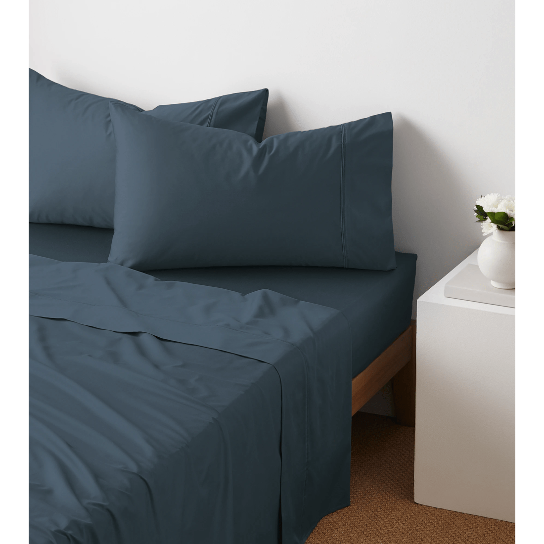 1 Target Egyptian Cotton 600 Thread Count Deep Sheet Set
 - Queen Bed
 - Blue, 1 of 1