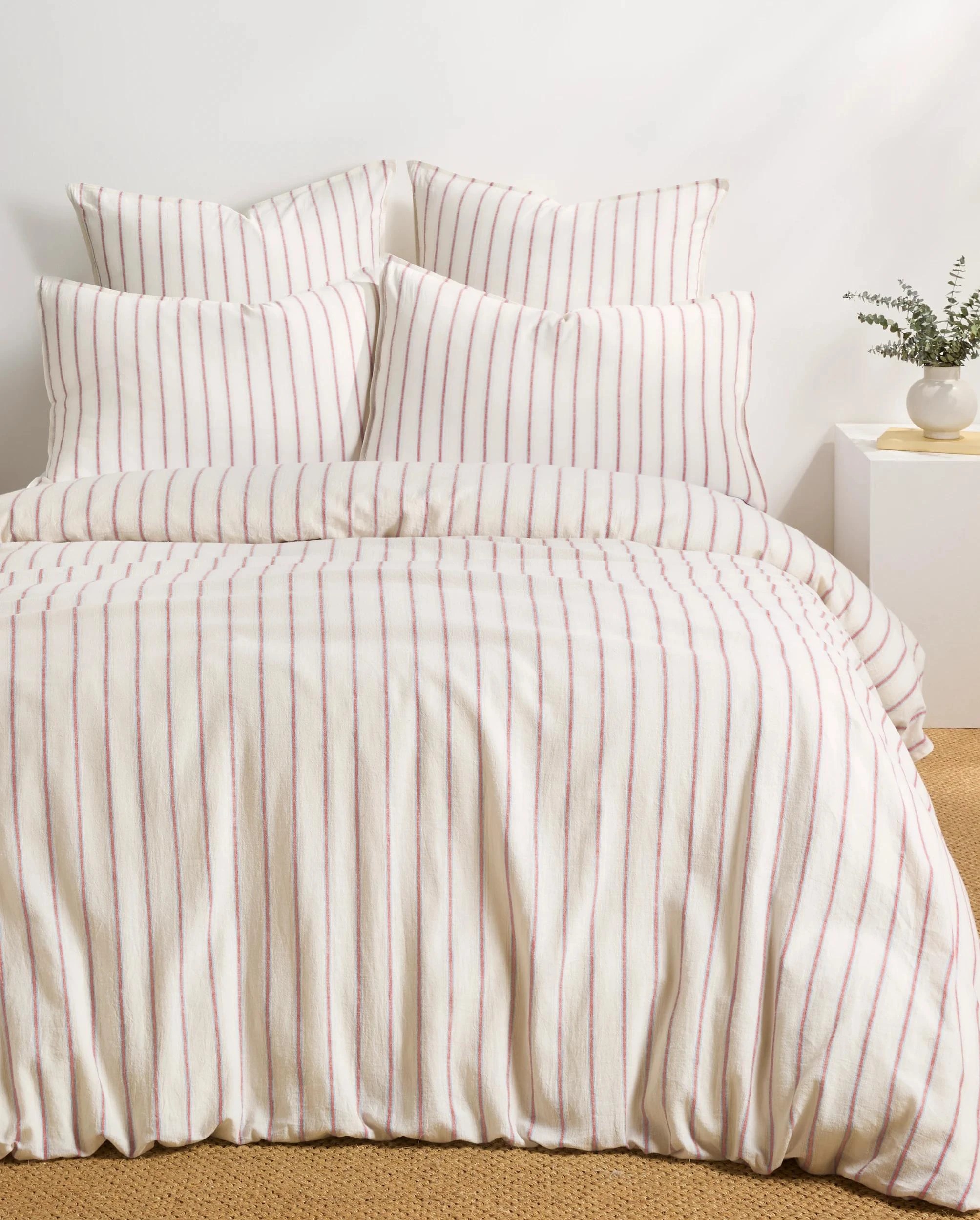 1 Target Nautical Stripe Linen/Cotton Quilt Cover Set - Queen Bed - White, 1 of 3