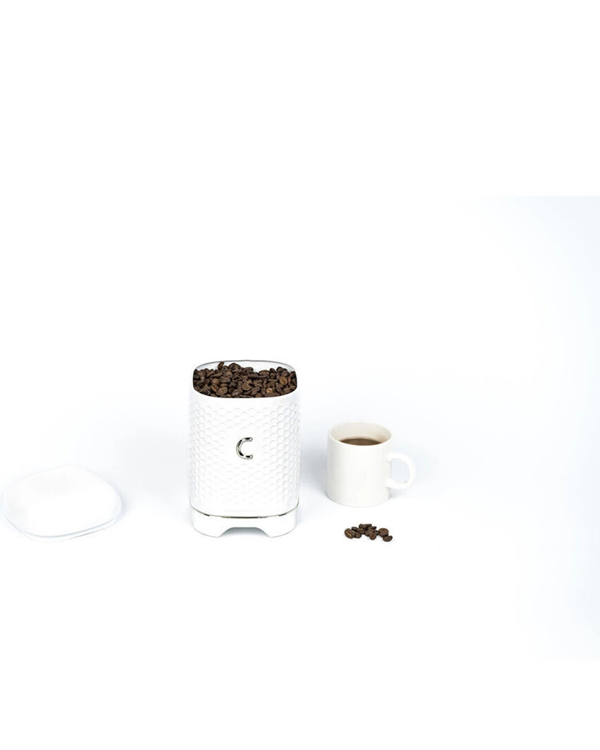 7 Kitchen Craft Lovello Carbon Steel Retro Coffee Canister 2PK Geometric Finish - White, 7 of 7