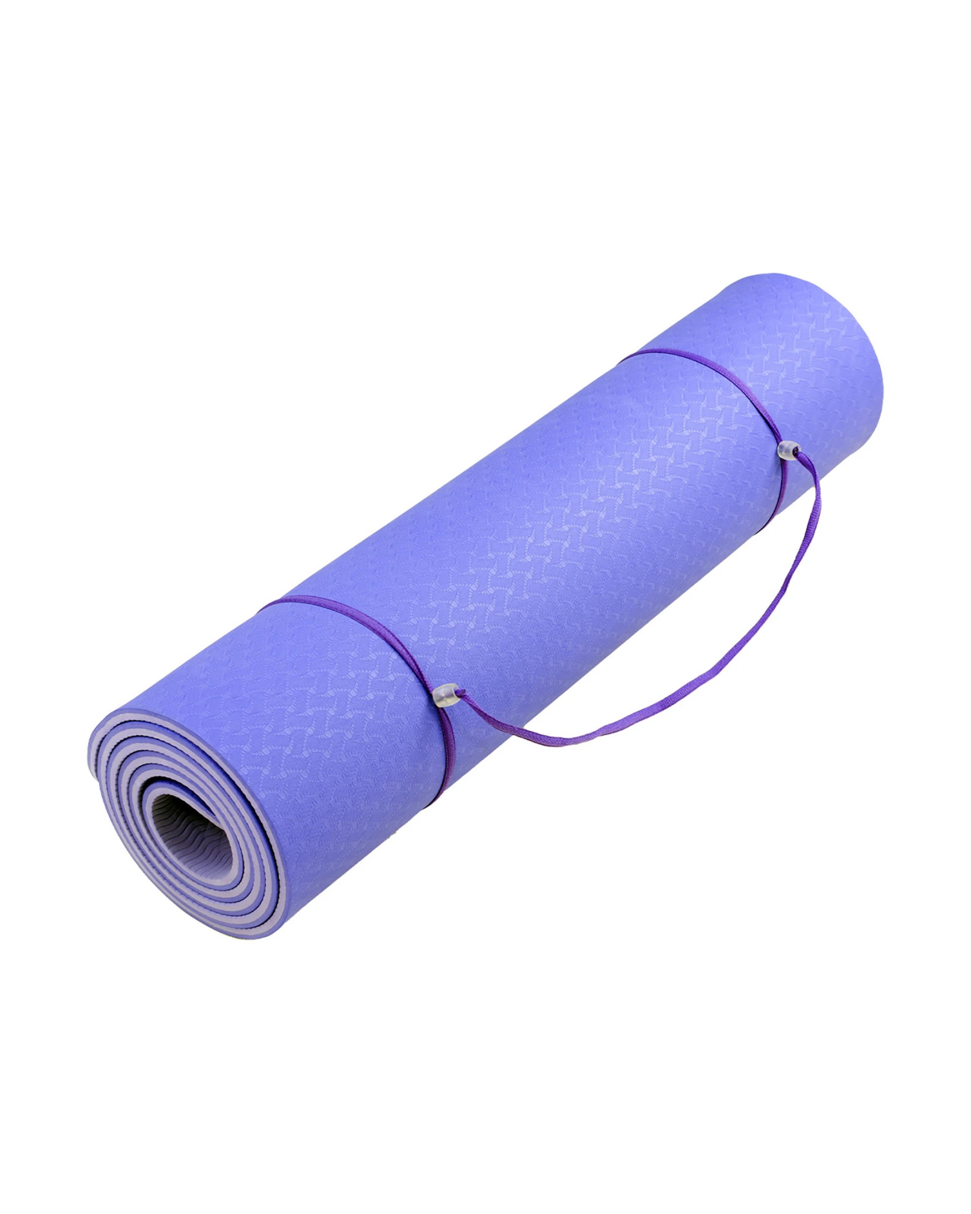 4 Powertrain 8mm Thick Yoga Exercise Mat Home Gym Pilates Fitness Dual Layer TPE - Purple, 4 of 5