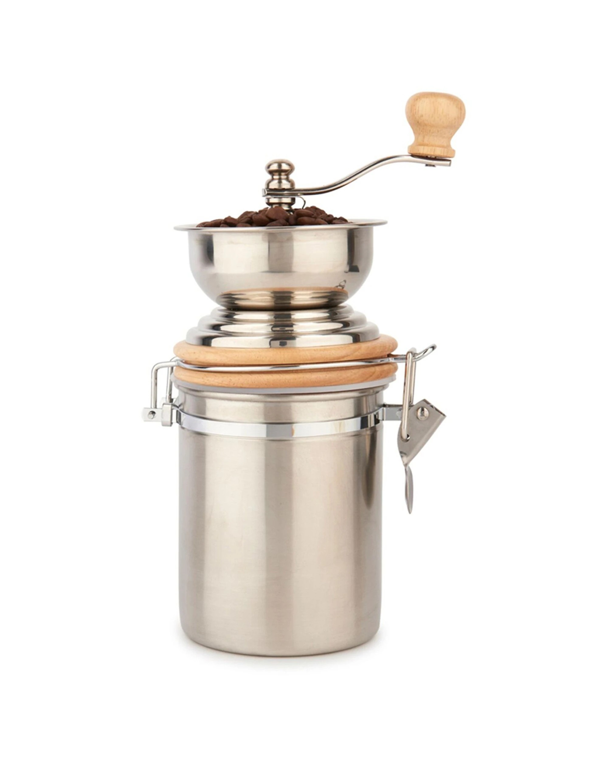 1 La Cafetiere Manual Stainless Steel Coffee Grinder Adjustable Settings - Silver, 1 of 8