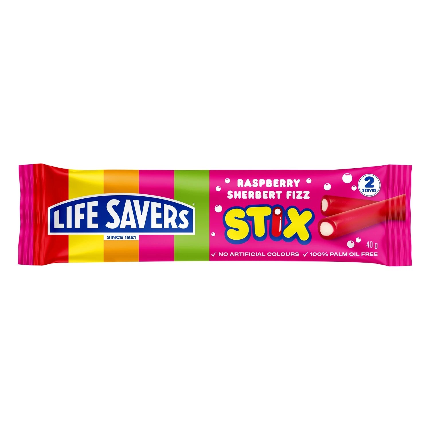 1 Life Savers Raspberry Sherbert Fizz Stix 40g, 1 of 2