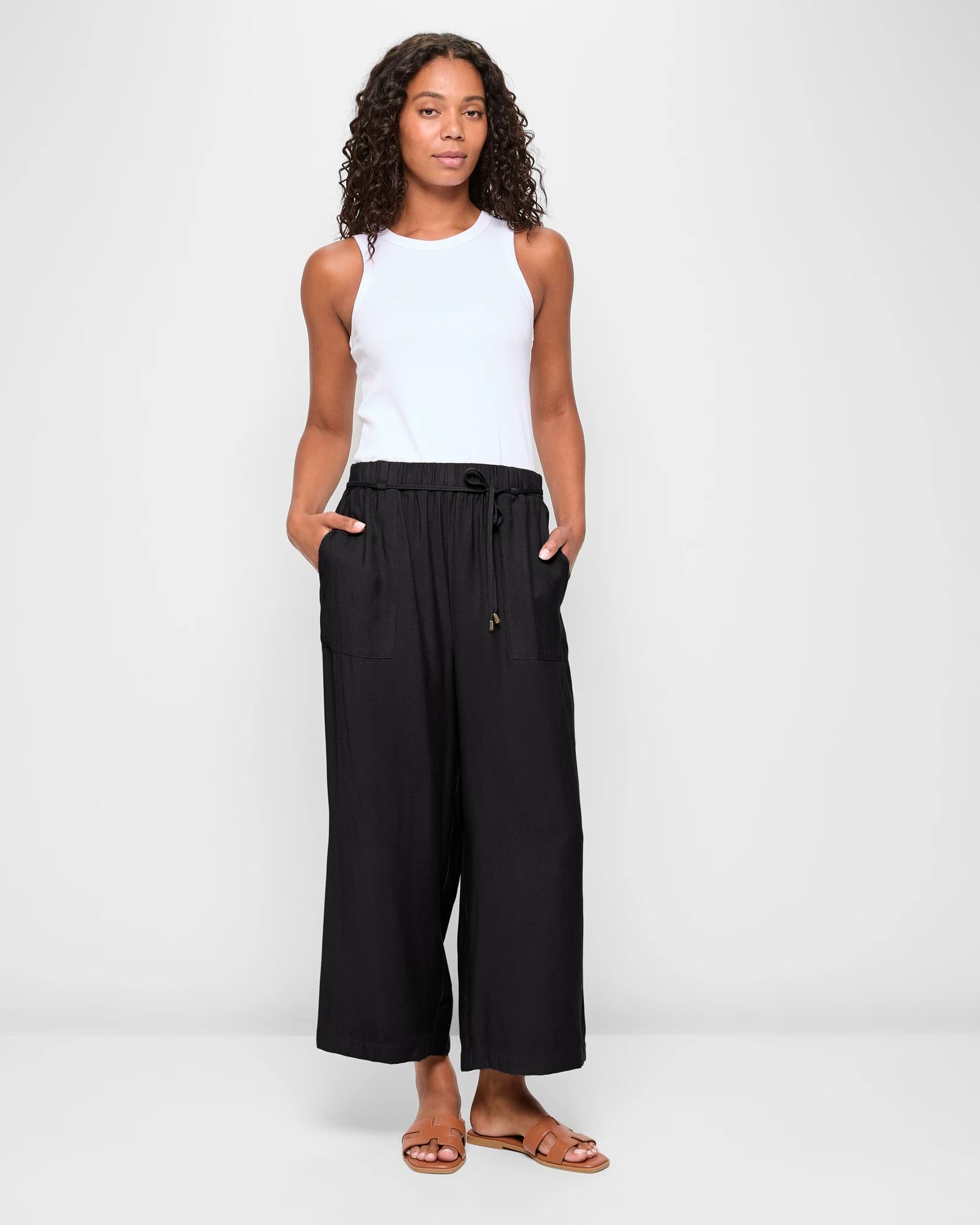 1 Target Soft Wide Leg Pants BLACK, 1 of 5