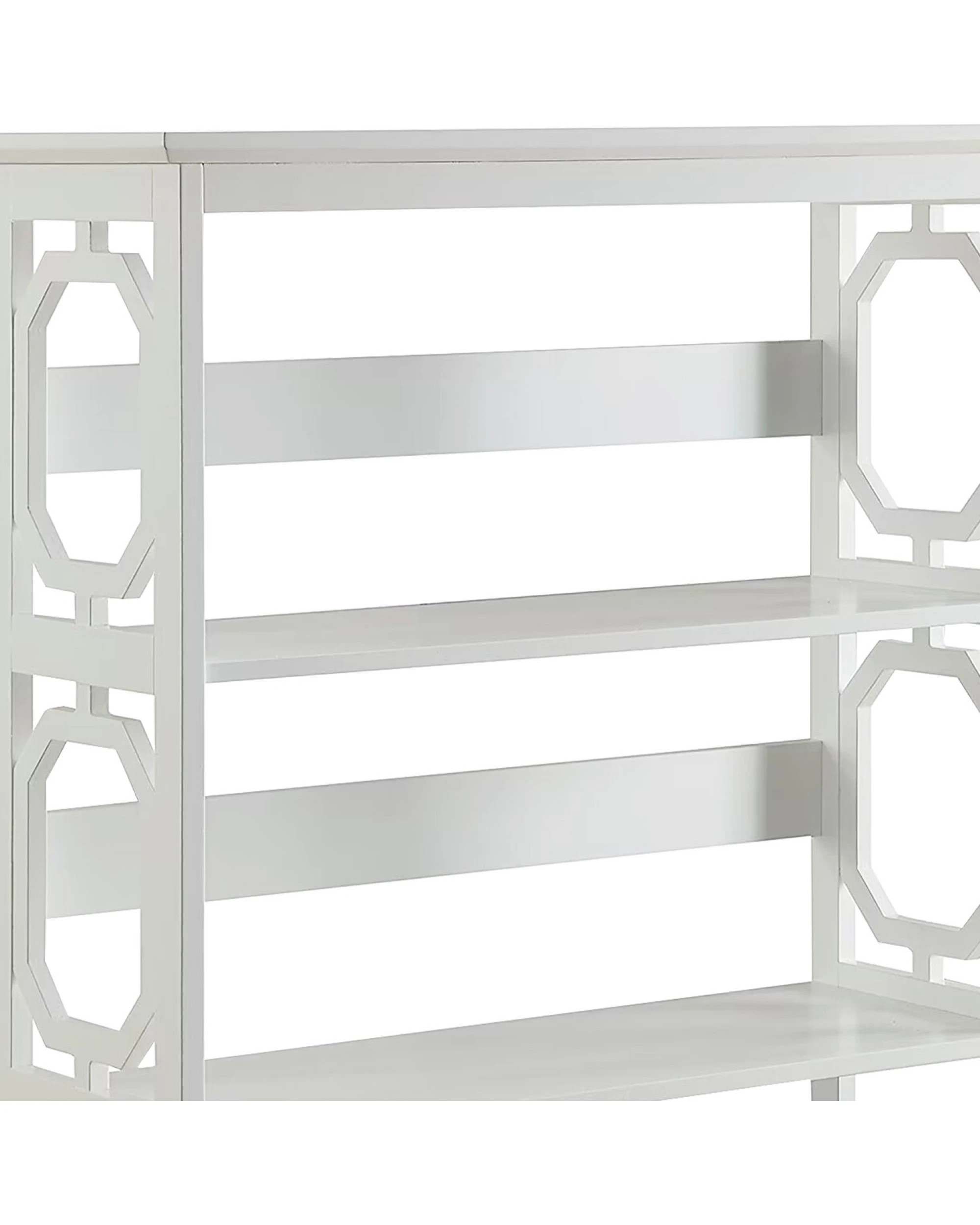 6 Sarantino Laurel 3-tier Bookshelf Display Rack In White, 6 of 10
