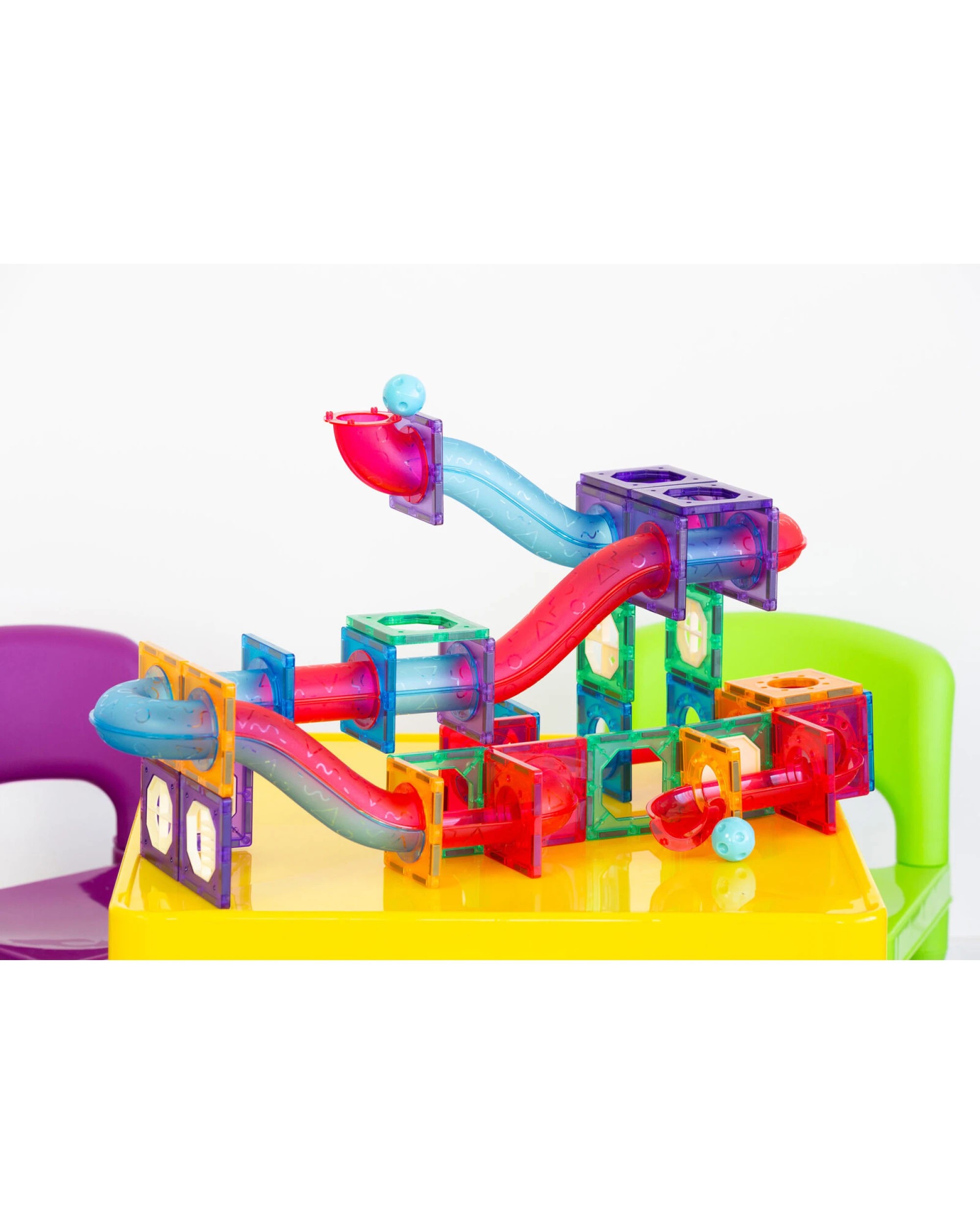 2 Gem Toys 118 Pcs non-toxic STEM Educational, Durable Magnetic Tiles/Puzzle with Storage Bag, 2 of 7