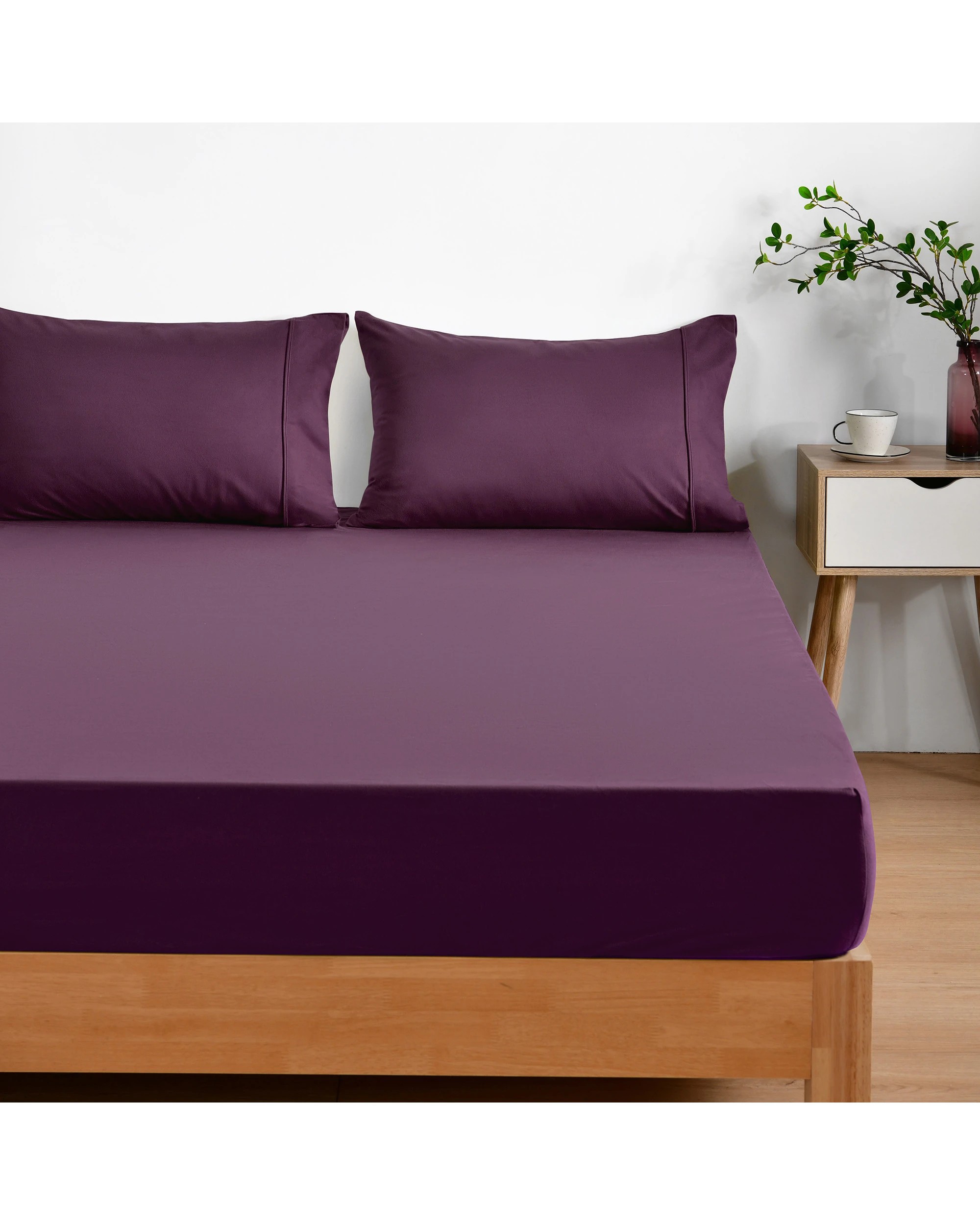 2 Dreamaker Micro Flannel Combo Fitted Sheet Set - King Single Bed - Cherry, 2 of 7