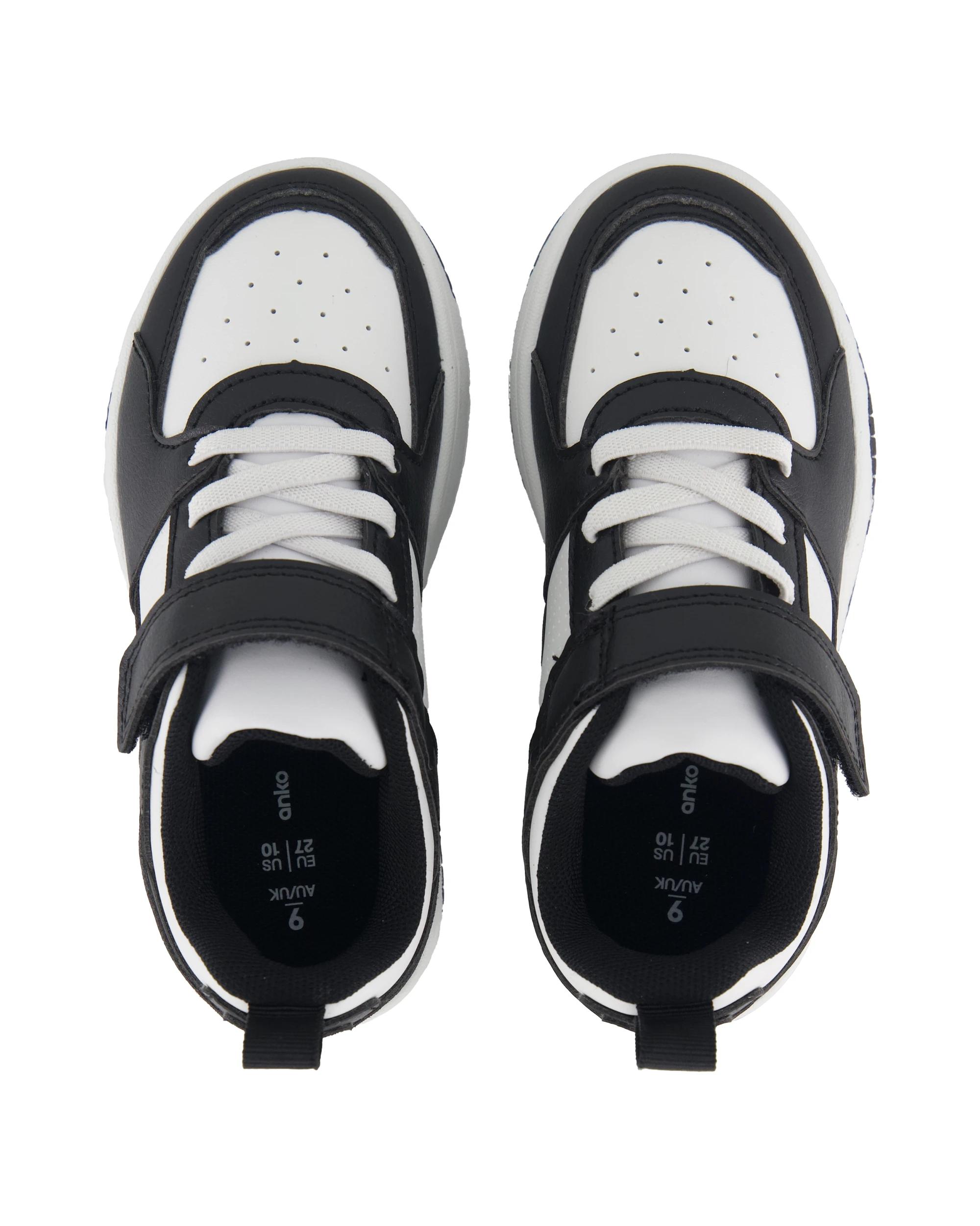 2 Junior Low Top Sneakers Blk Wht, 2 of 5