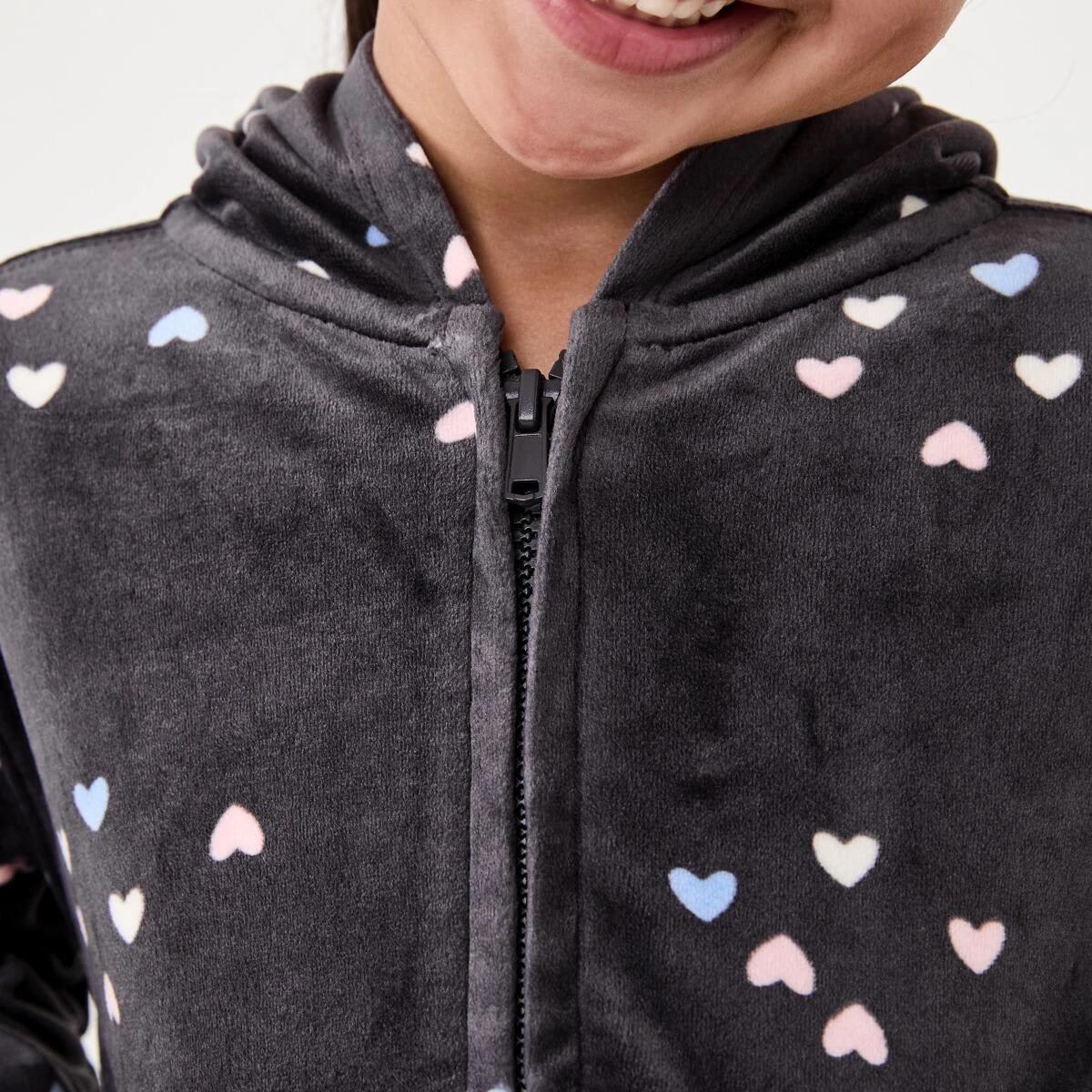 5 Velour Zip Through Sweatshirt Hearts, 5 of 10