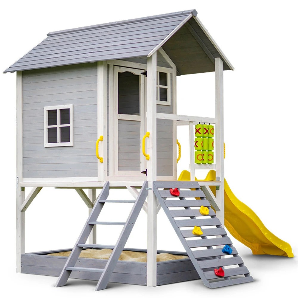 1 Rovo Kids Tower Cubby House with Slide, Sandpit, Climbing Wall - Multi, 1 of 1