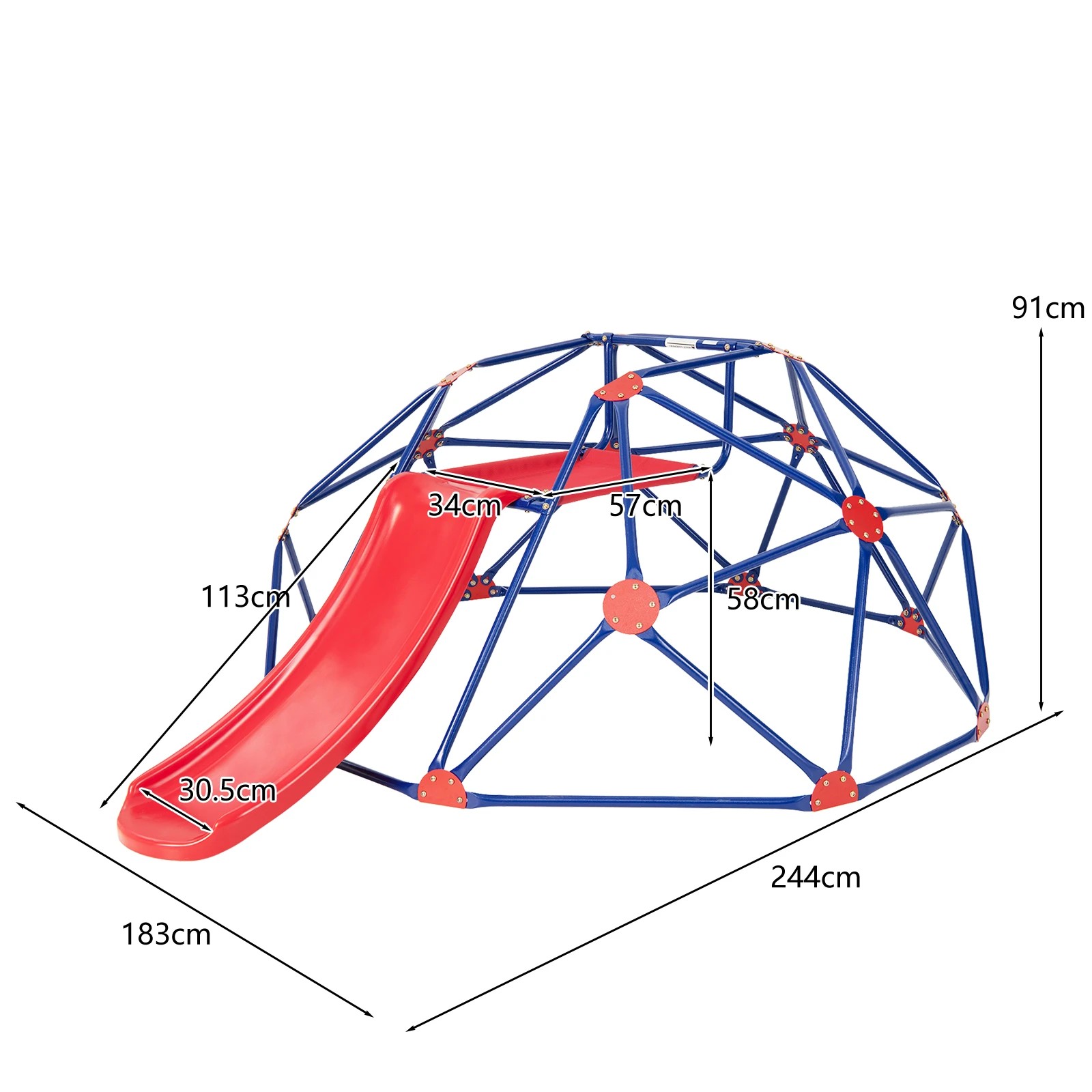 3 Costway Kids Climbing Dome Metal Frame Slide Set, 3 of 5
