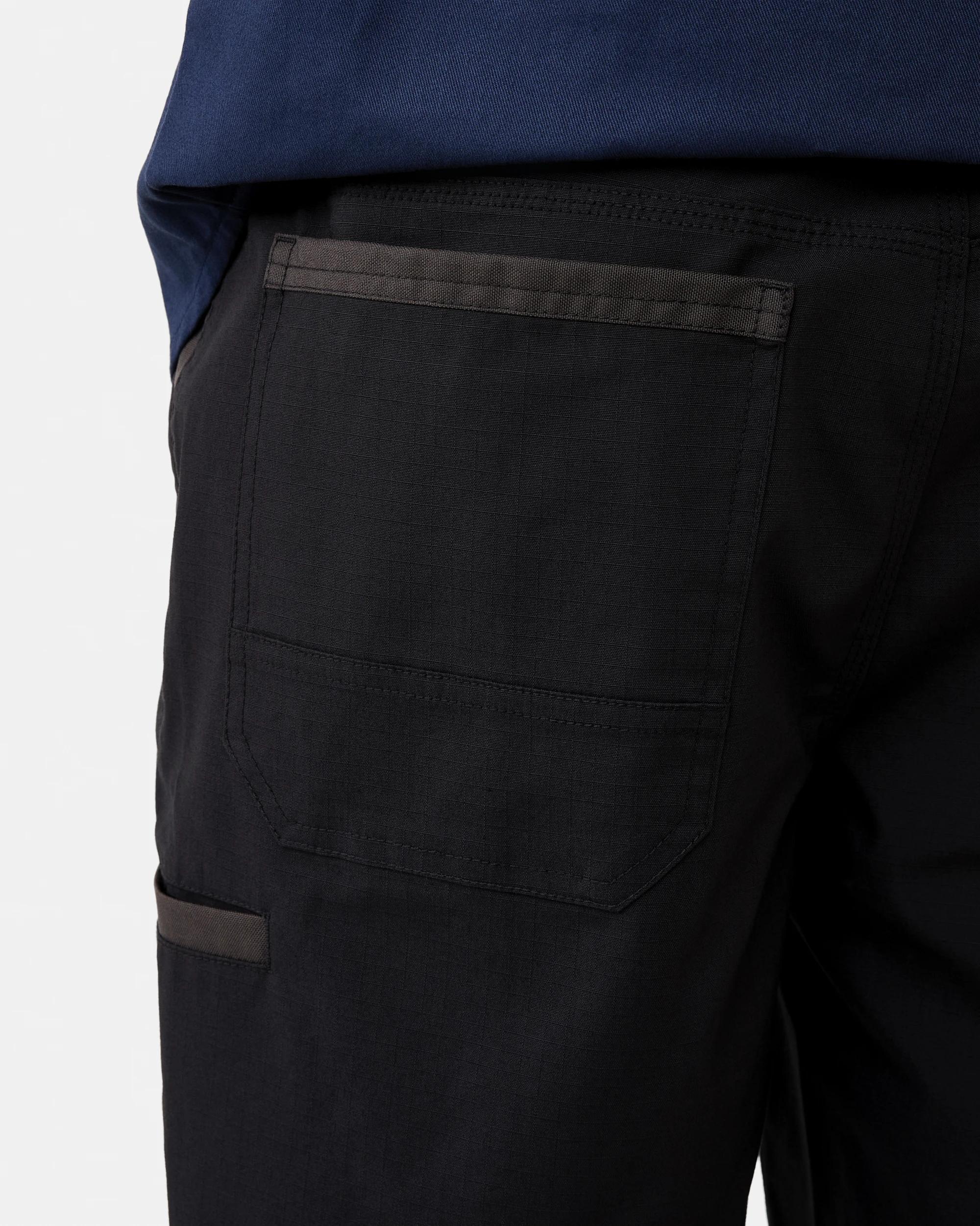 7 Workwear Ripstop Stretch Shorts Black, 7 of 9