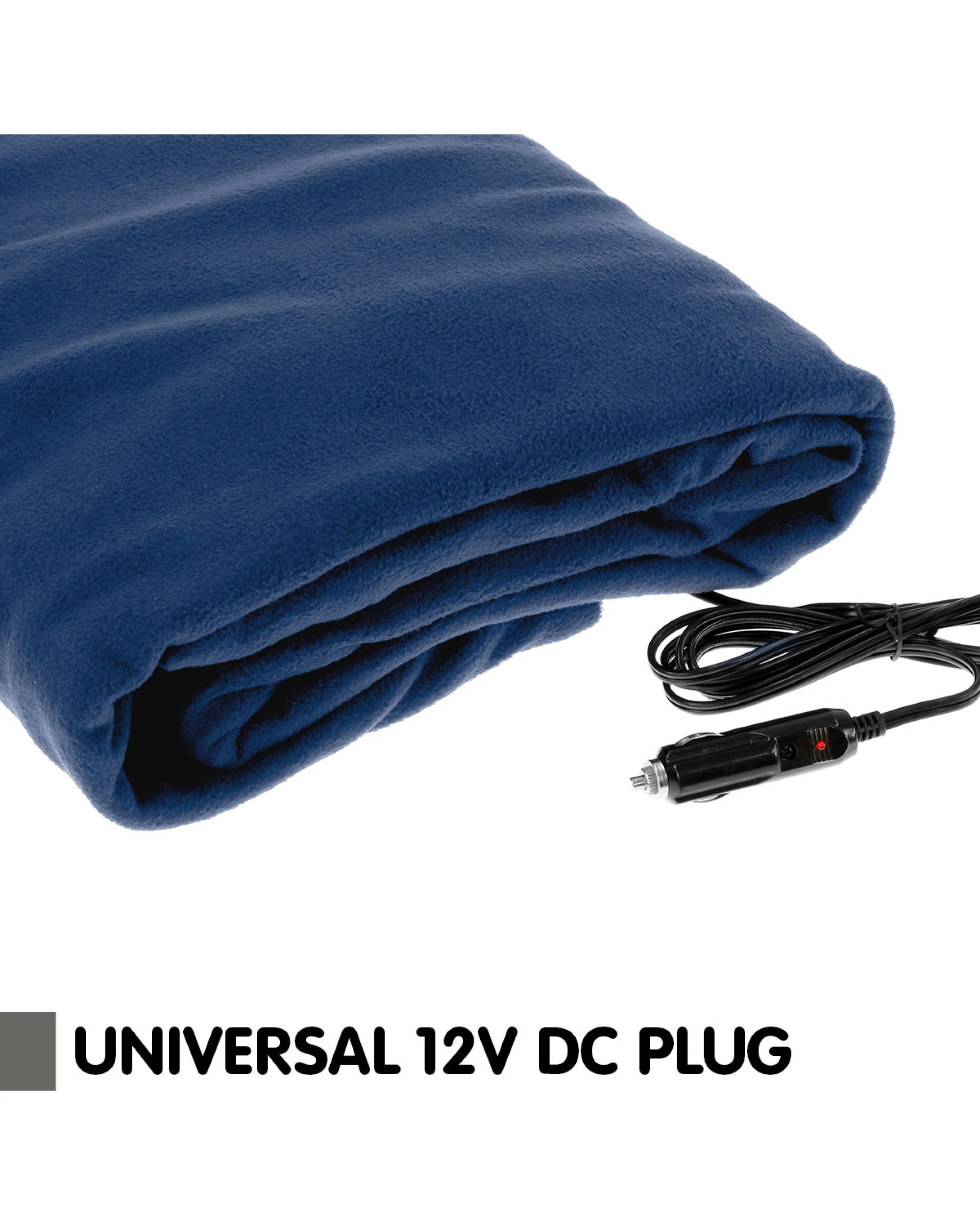 5 Laura Hill Heated Electric Car Blanket 150x110cm 12v - Navy Blue
 - Single Bed, 5 of 9